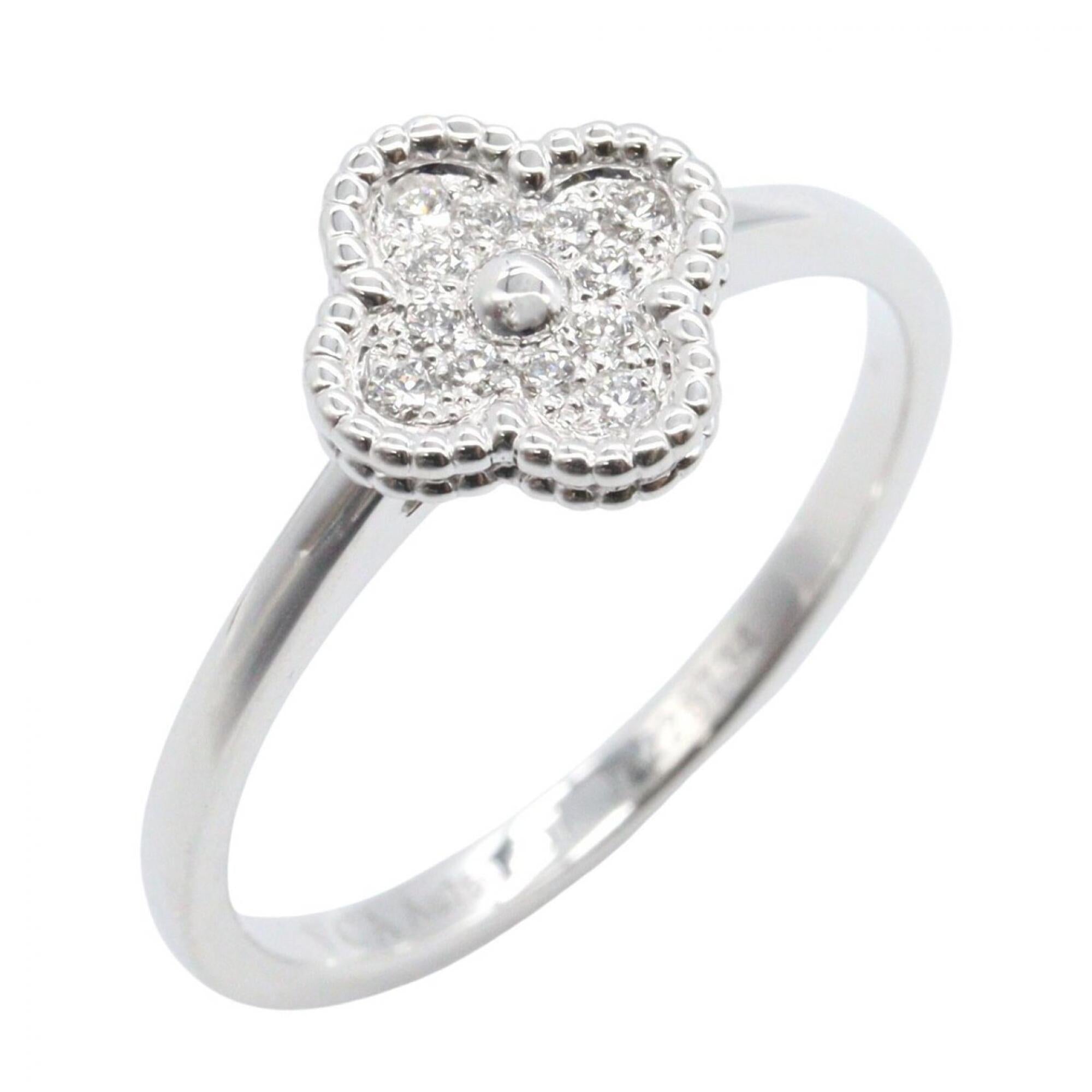 Van Cleef & Arpels Silver Clear White Gold (18K) Band Ring (Pre-Owned)