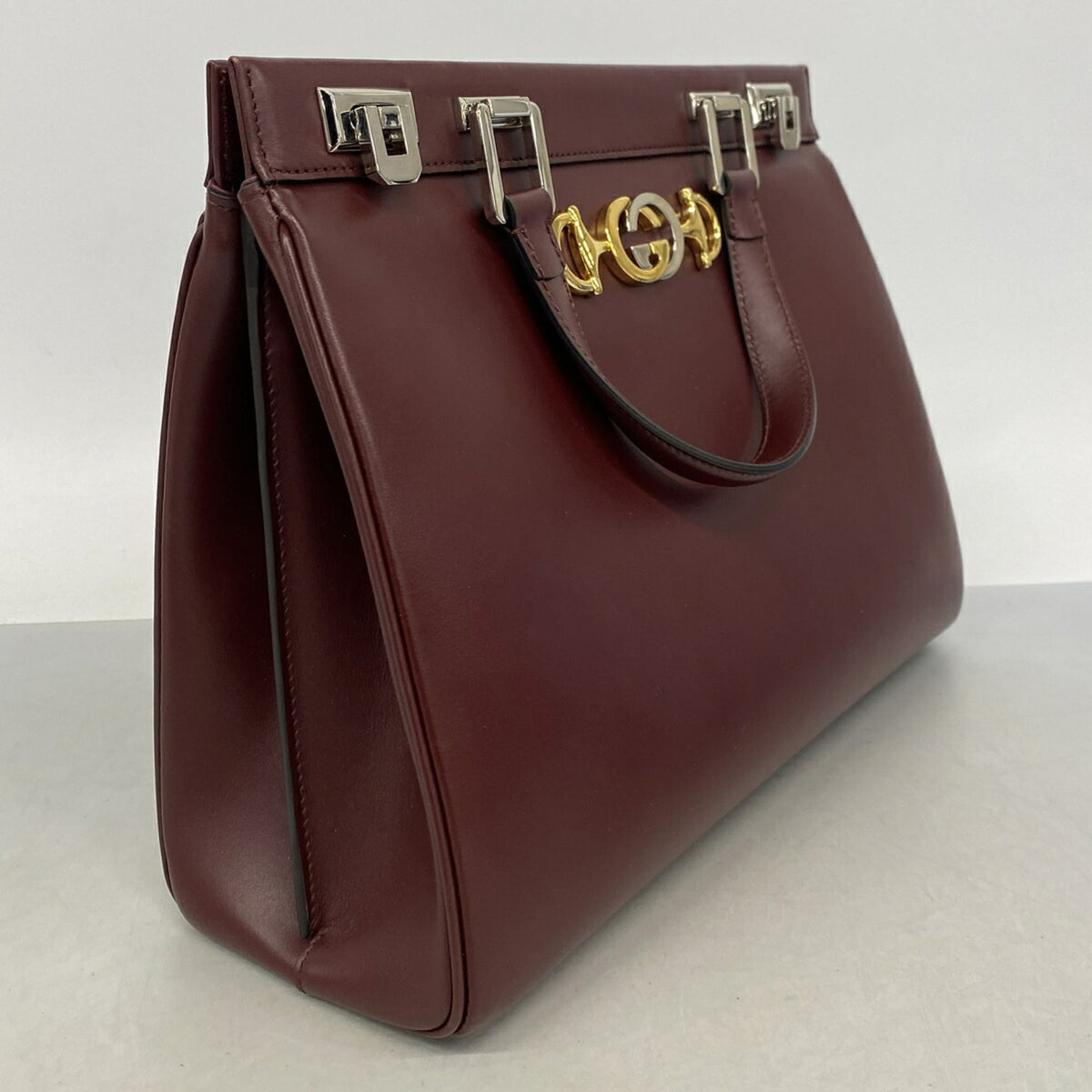 Gucci Bordeaux Leather Handbag (Pre-Owned)