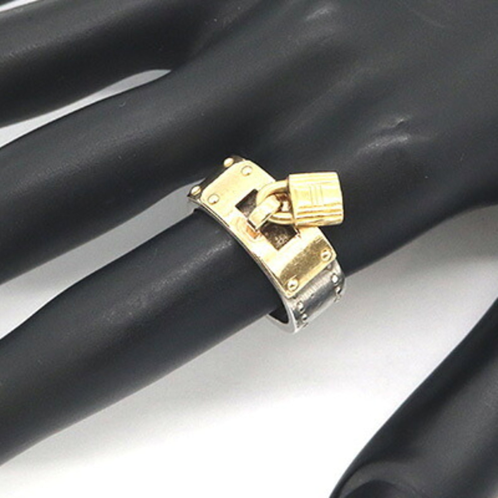 Hermes Silver Yellow Gold Yellow Gold (18K) Sterling Silver 925 Band Ring (Pre-Owned)