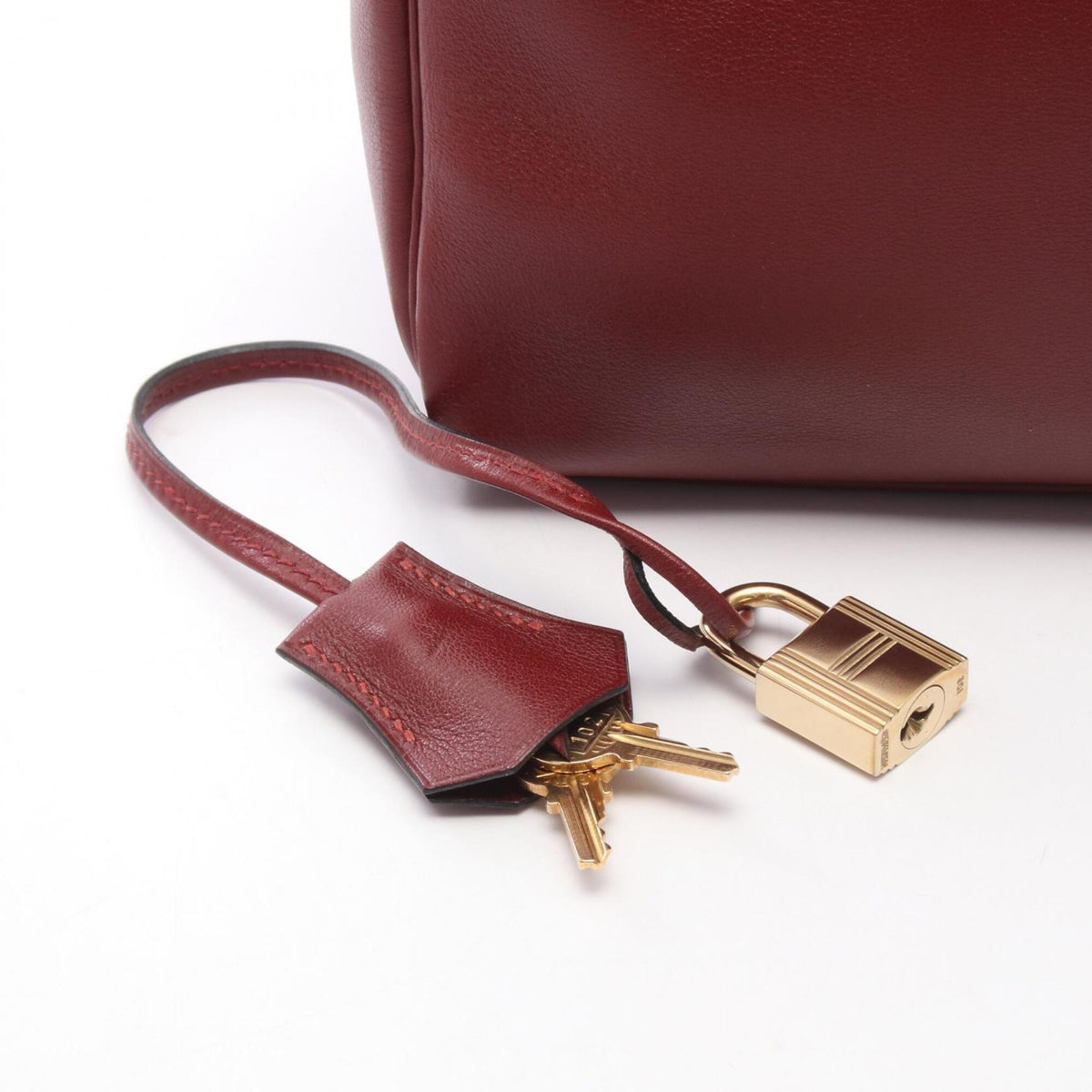 Hermes Bordeaux Rouge H Gulliver Leather Leather Backpack Handbag (Pre-Owned)