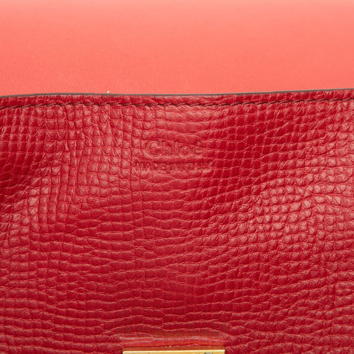 Chloé Drew Red Color Leather Shoulder Bag (Pre-Owned)