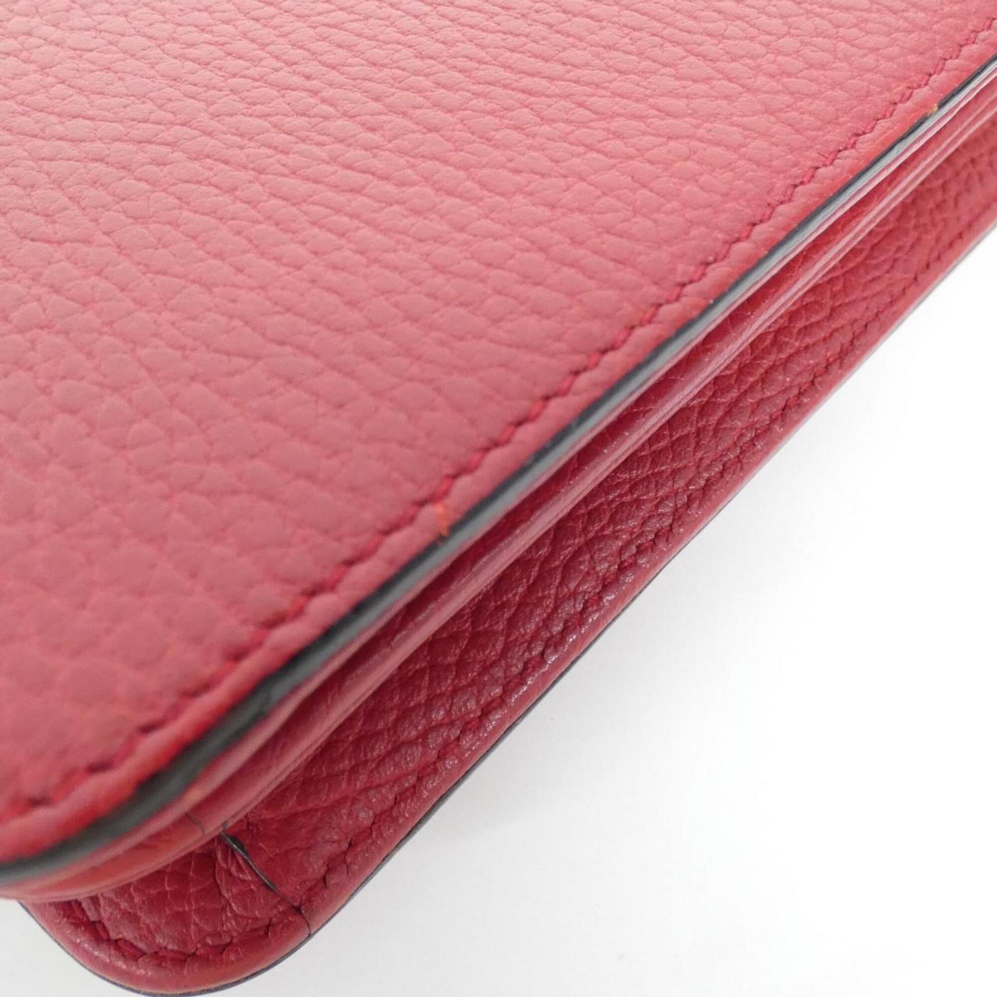Gucci Red Color Leather Shoulder Bag (Pre-Owned)