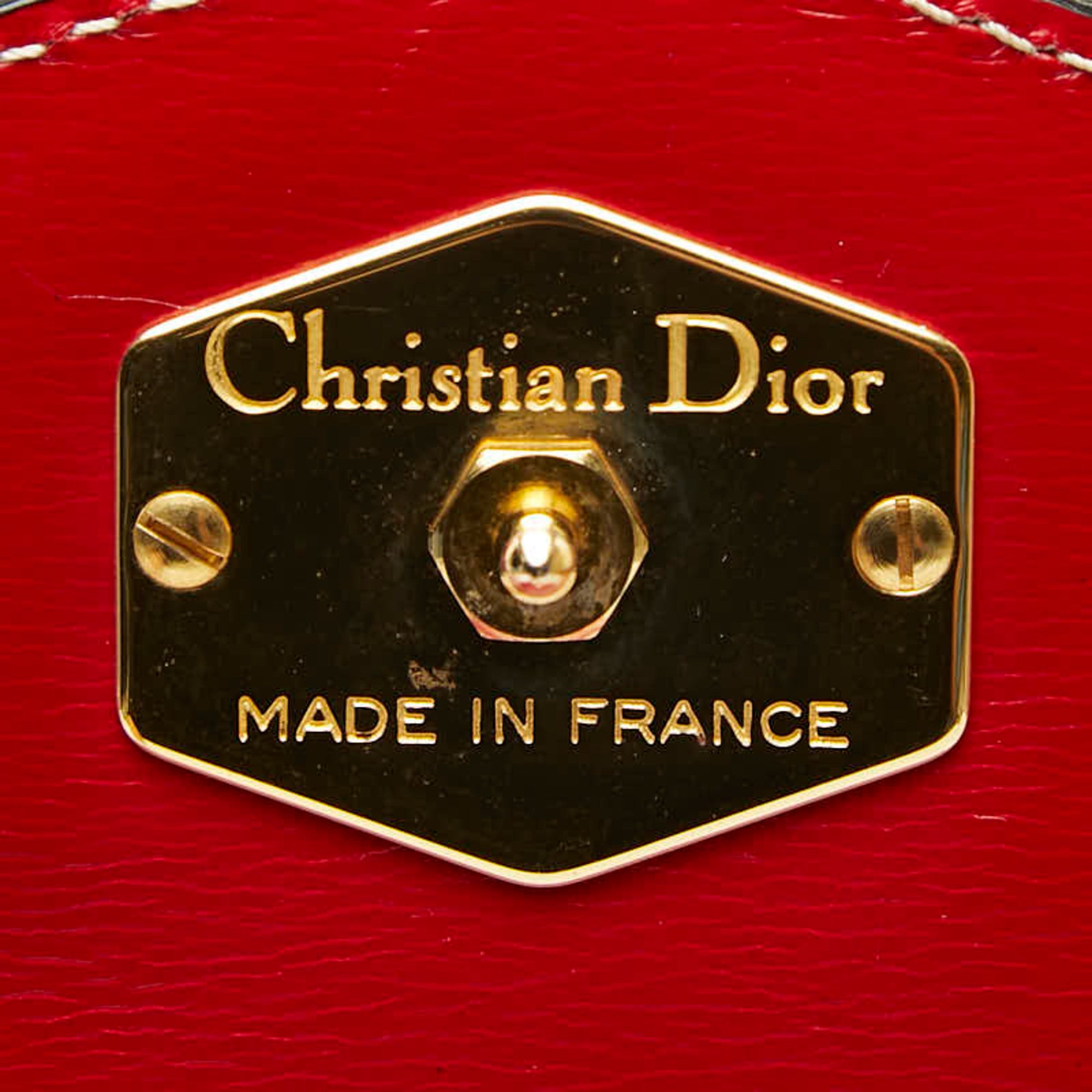 Christian Dior Red Color Leather Handbag Shoulder Bag (Pre-Owned)