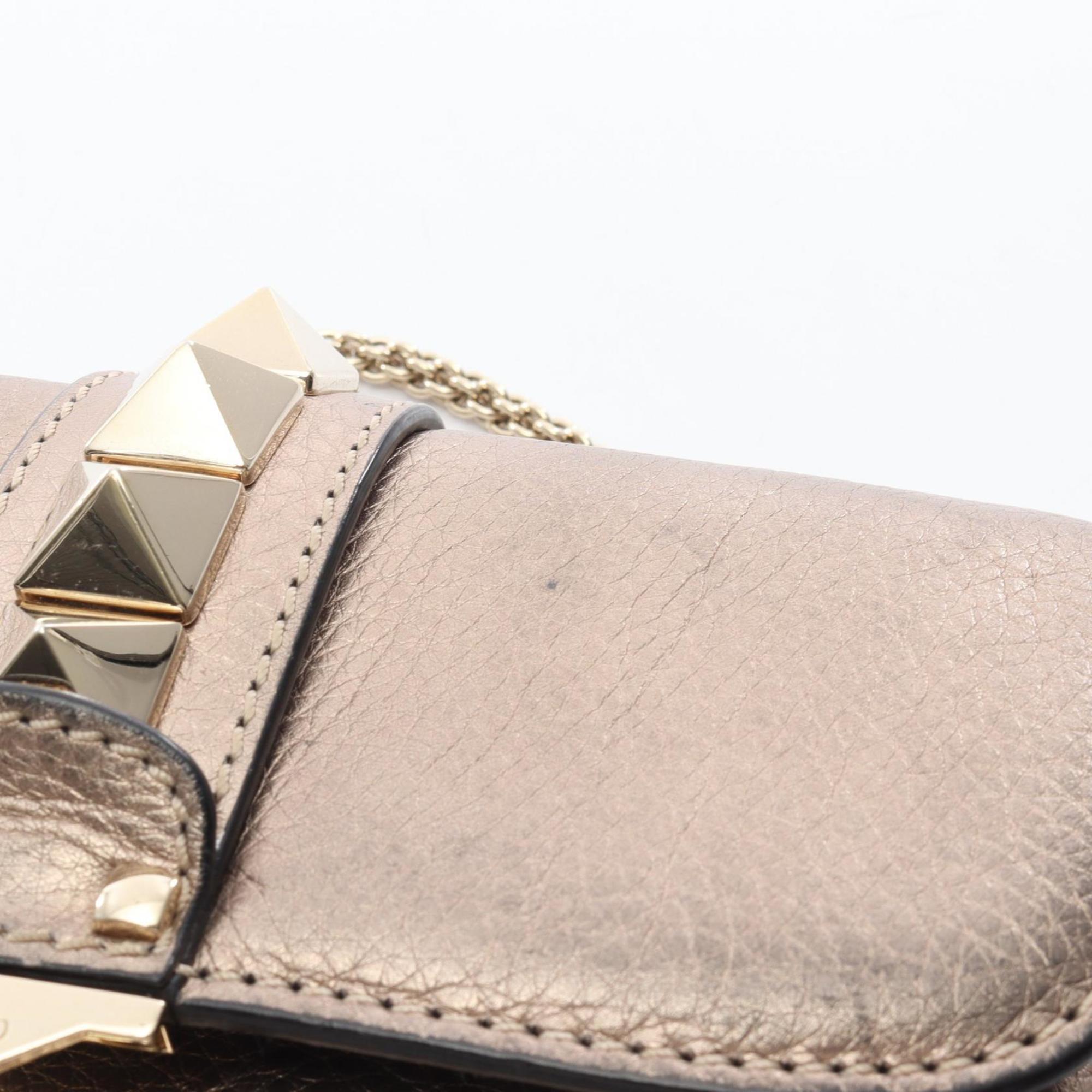Valentino Gold Leather Shoulder Bag (Pre-Owned)