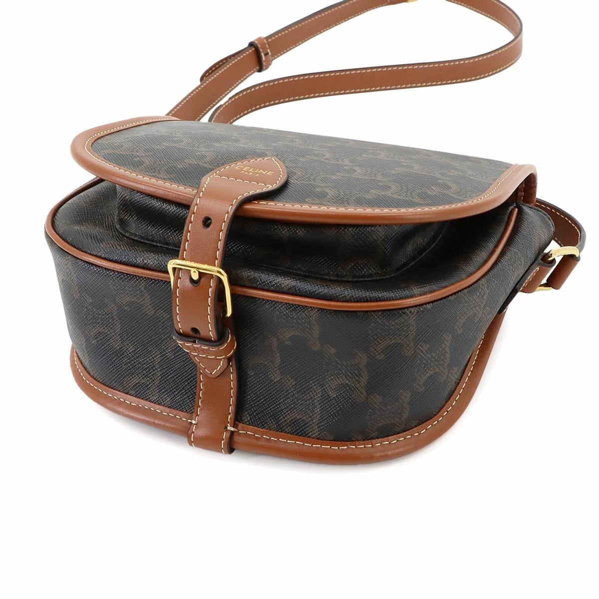 Celine Brown Pvc Leather Handbag Shoulder Bag (Pre-Owned)