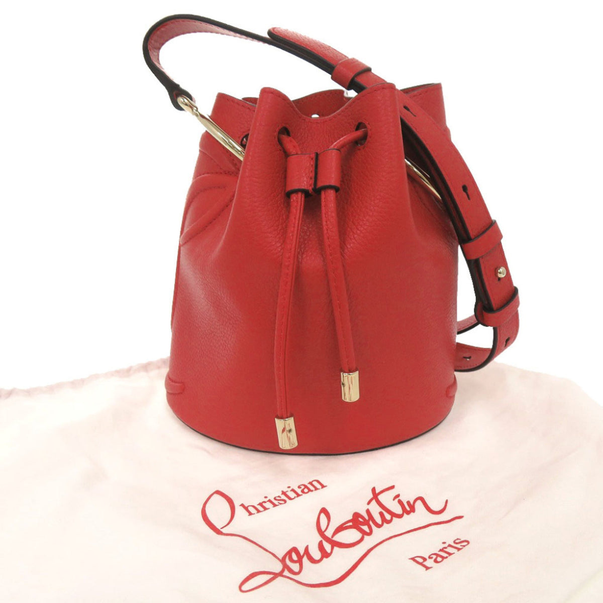 Christian Louboutin Red Color Leather Shoulder Bag (Pre-Owned)