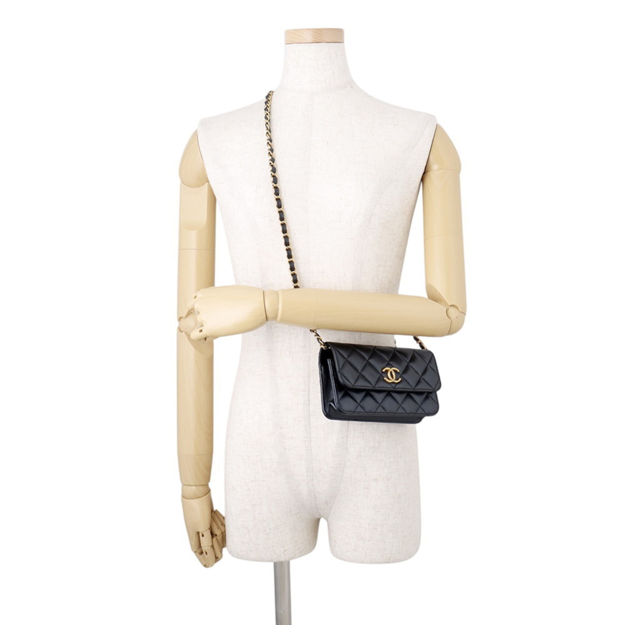 Chanel Gunmetal Grained Calfskin Handbag Shoulder Bag (Pre-Owned)