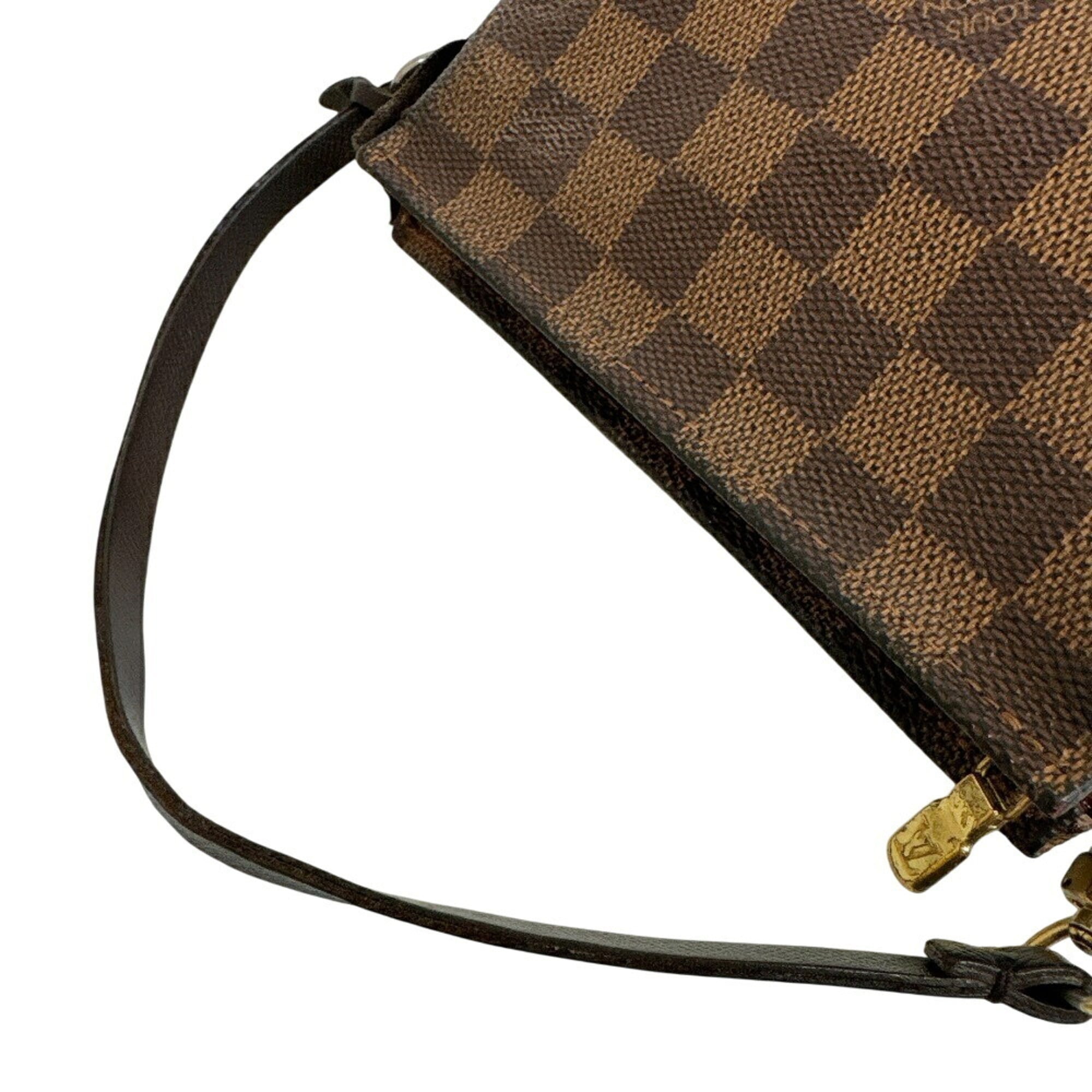 Louis Vuitton Brown Damier Canvas Leather Wash Bag (Pre-Owned)