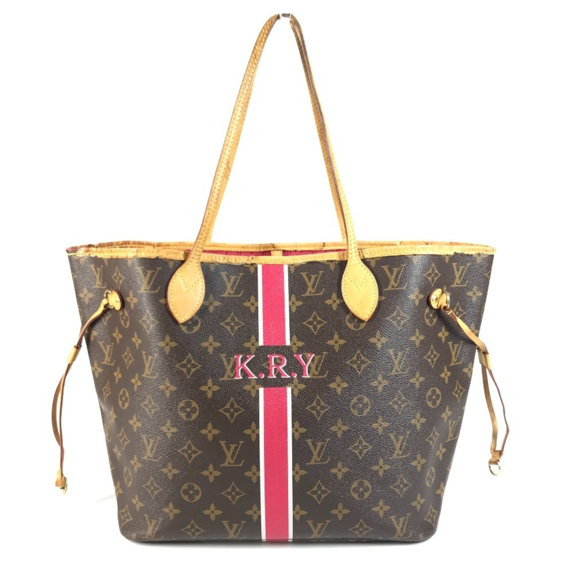 Louis Vuitton Brown Galle Monogram Pink Pivoine Monogram Shoulder Bag Tote Bag (Pre-Owned)