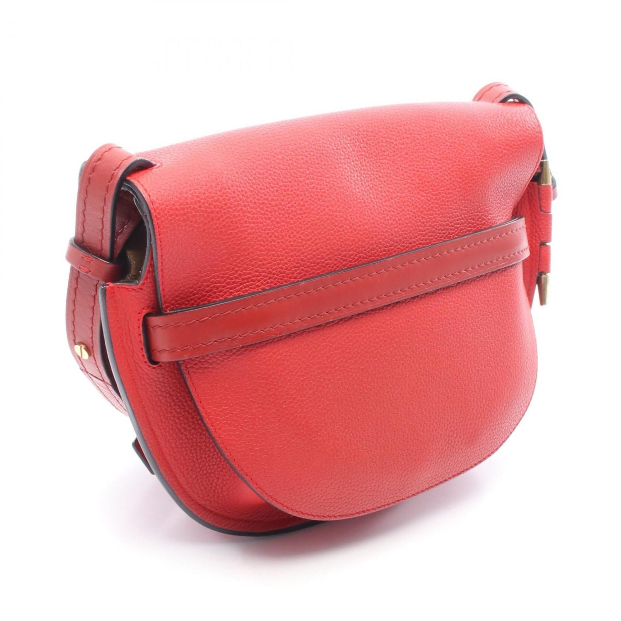 Loewe Red Color Leather Shoulder Bag (Pre-Owned)