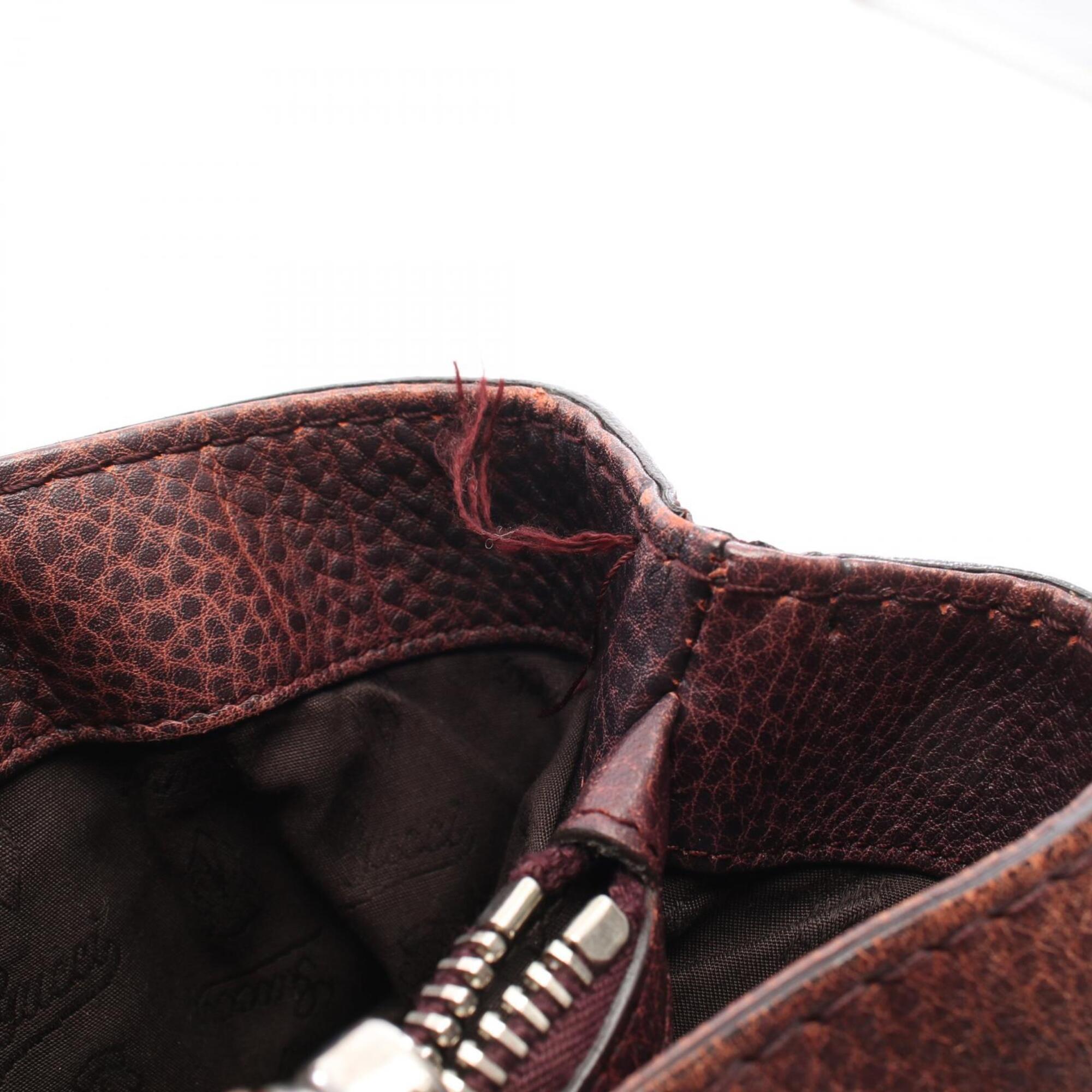 Gucci Bordeaux Leather Handbag Tote Bag (Pre-Owned)