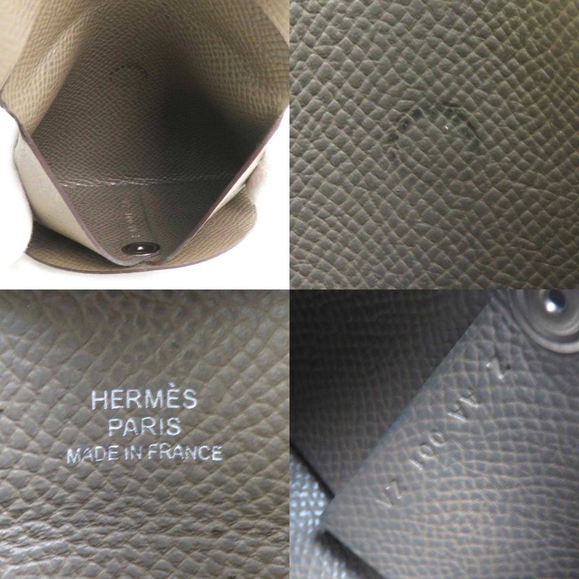 Hermes Etoupe Gray Epsom Leather Coin Purse/Coin Case (Pre-Owned)