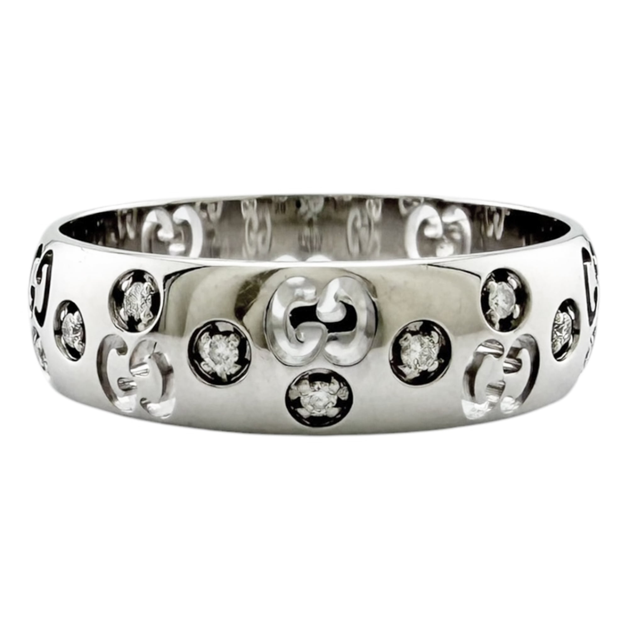 Gucci Icon Silver White Gold (18K) Band Ring (Pre-Owned)