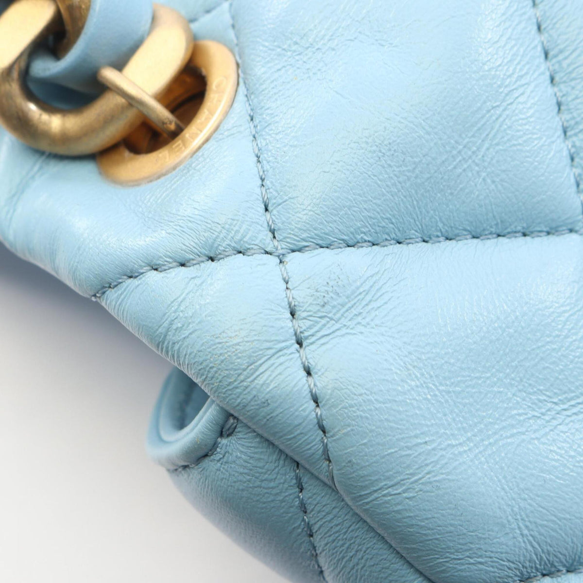 Chanel Blue Leather Handbag Shoulder Bag (Pre-Owned)