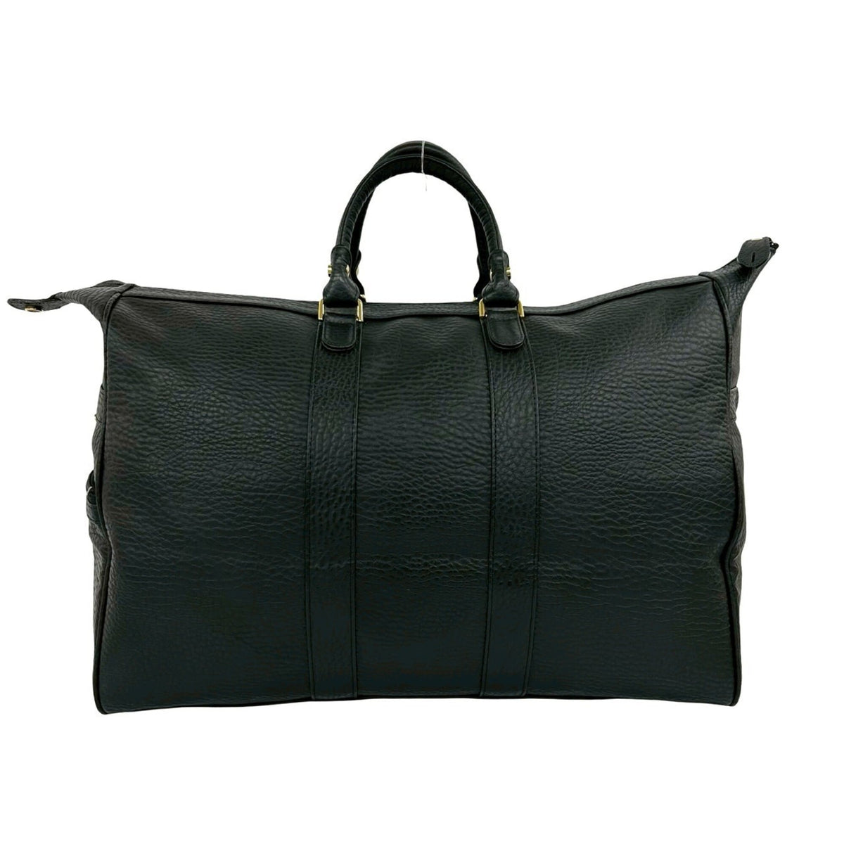 Burberry Black Leather Boston Bag Handbag (Pre-Owned)