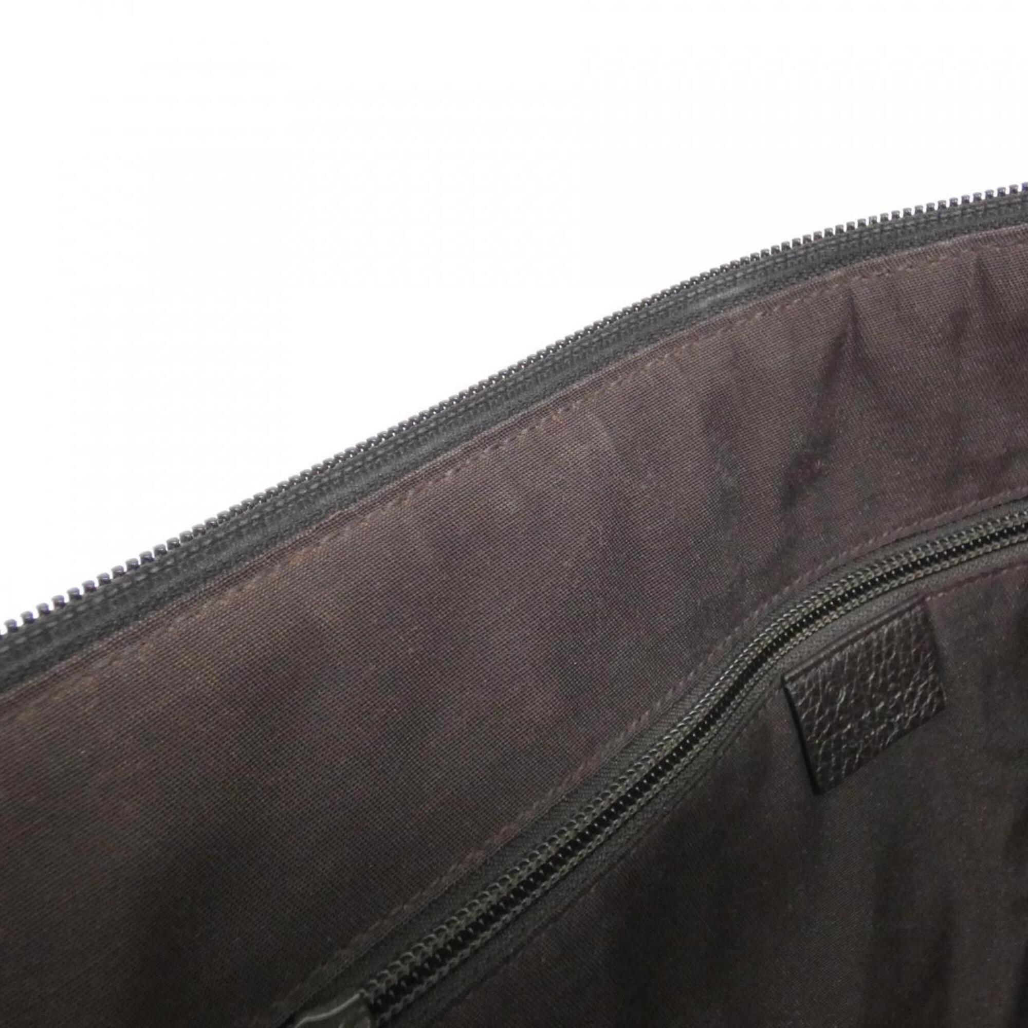 Gucci Dark Brown Denim Shoulder Bag (Pre-Owned)
