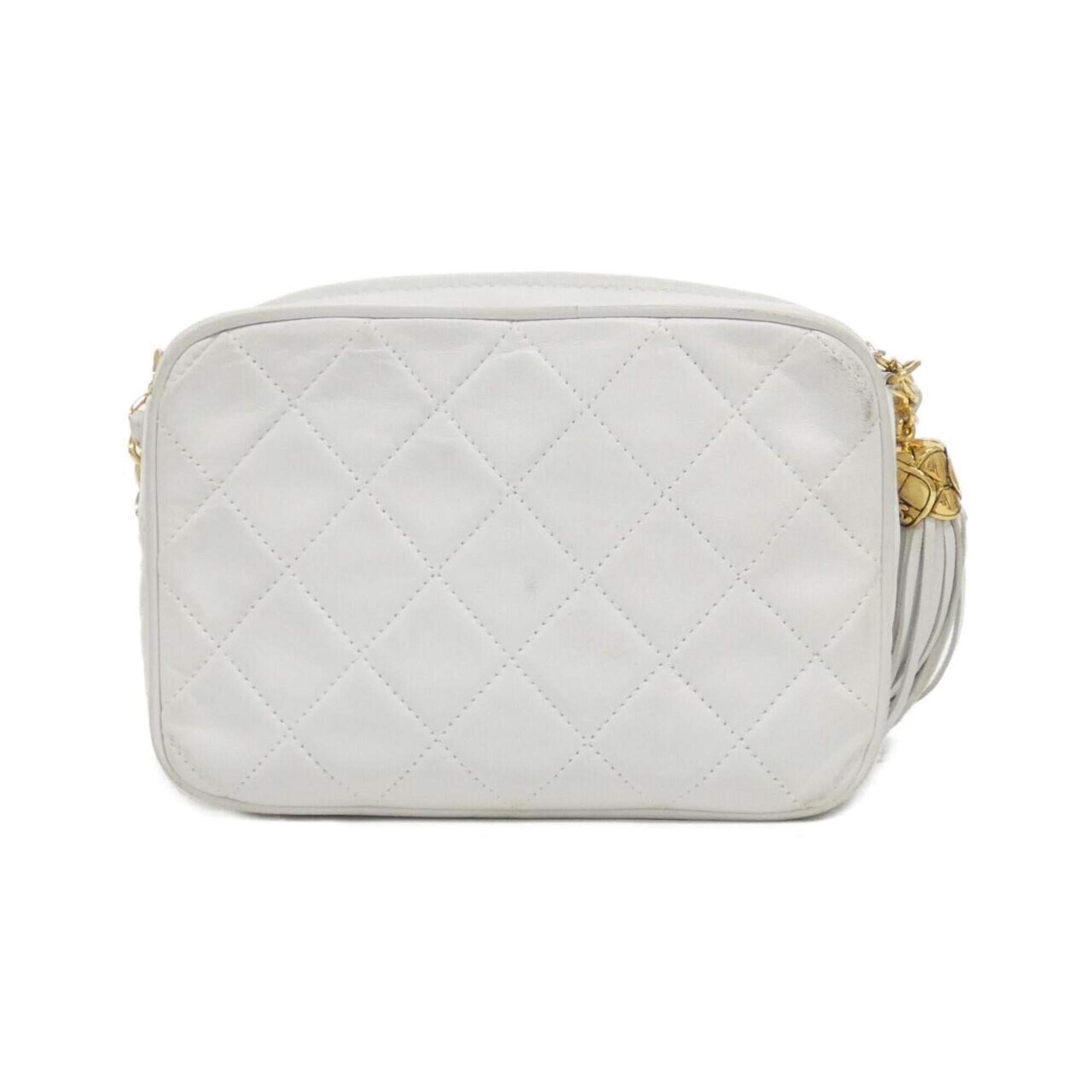 Chanel White Leather Shoulder Bag (Pre-Owned)