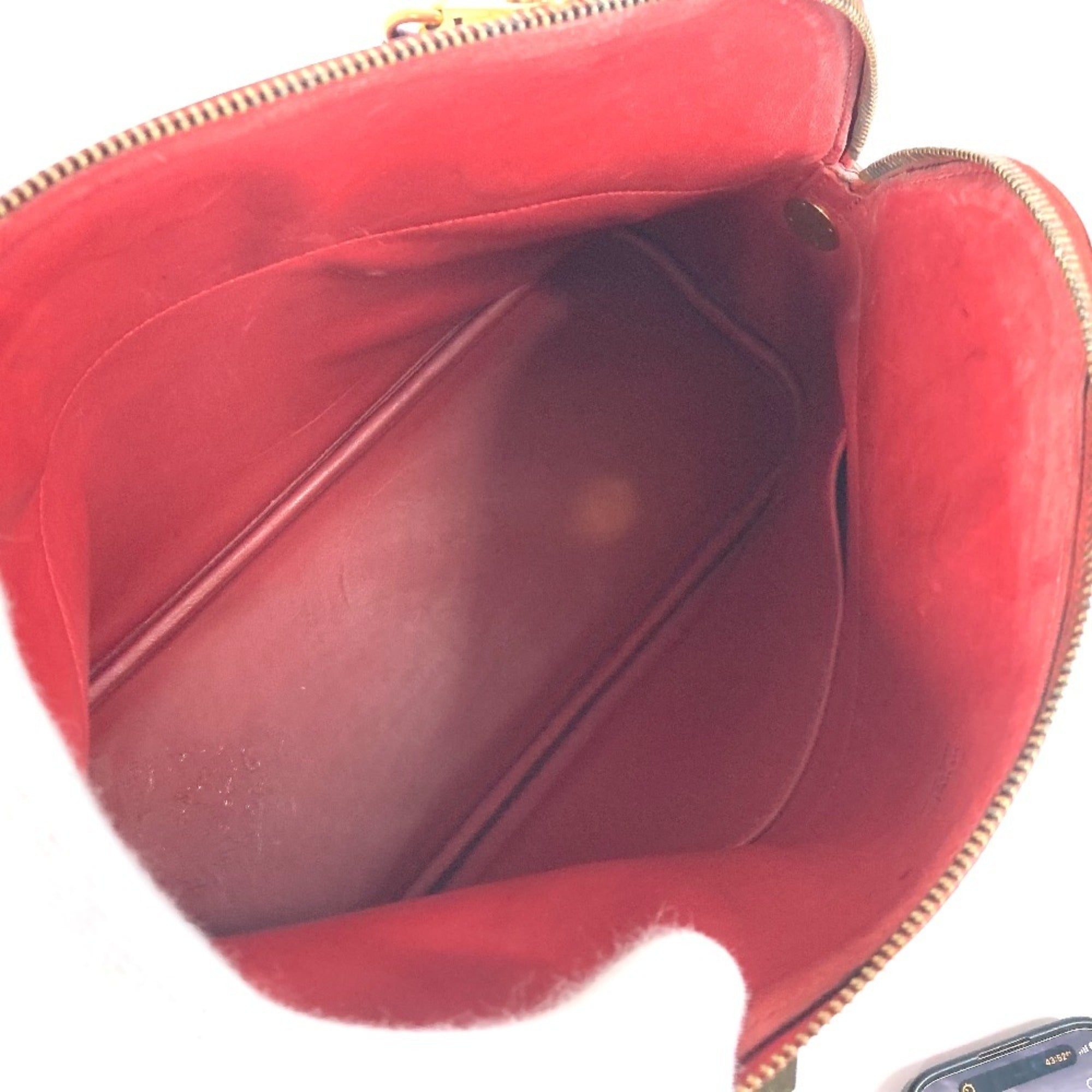 Hermes Red Color Courchevel Leather Handbag Shoulder Bag Tote Bag (Pre-Owned)