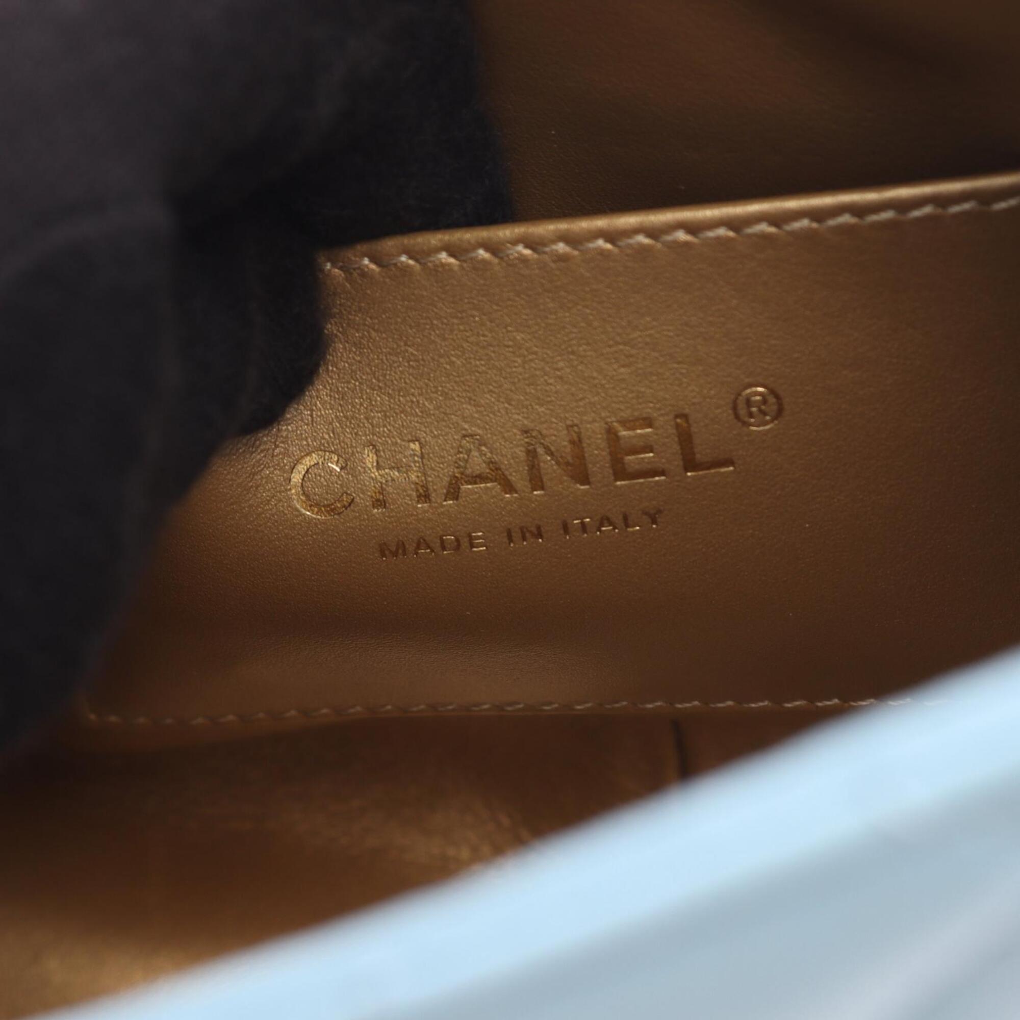 Chanel Blue Leather Handbag Shoulder Bag (Pre-Owned)