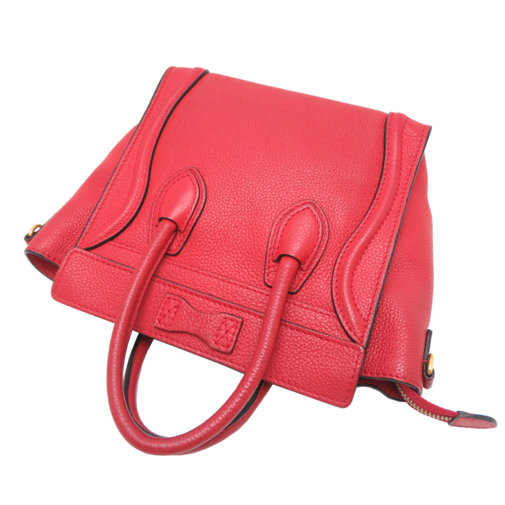 Celine Red Color Leather Handbag (Pre-Owned)