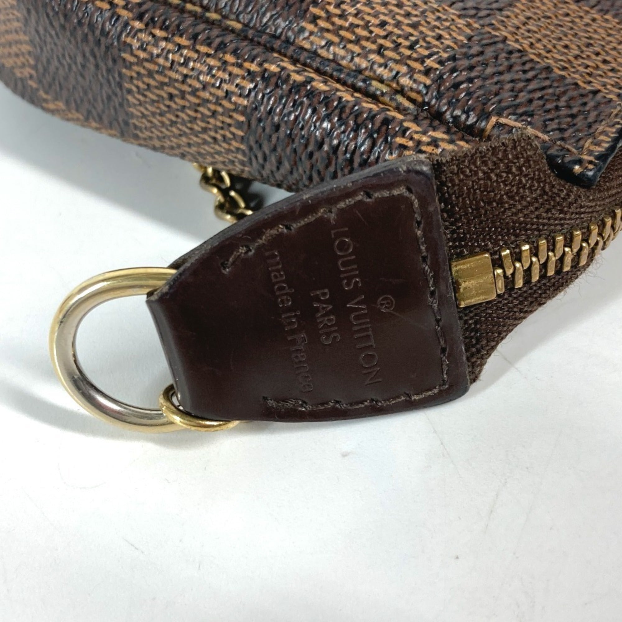 Louis Vuitton Brown Damier Canvas Ebene Galle Red Color Damier Canvas Handbag Pochette (Pre-Owned)