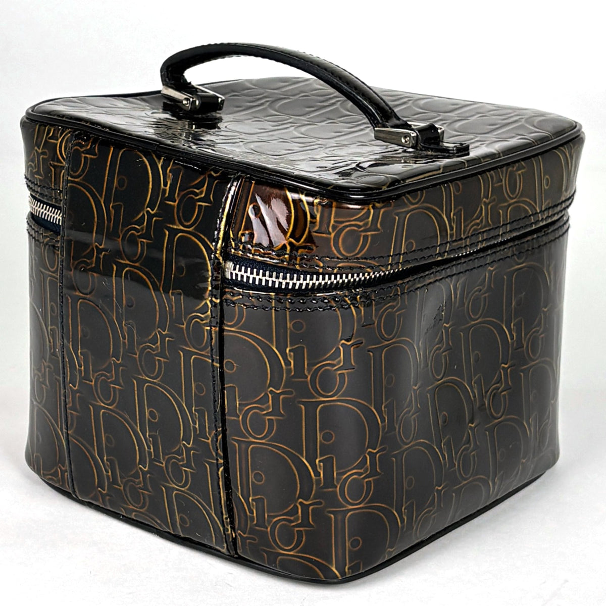 Christian Dior Trotter Bronze Patent Leather Pouch (Pre-Owned)