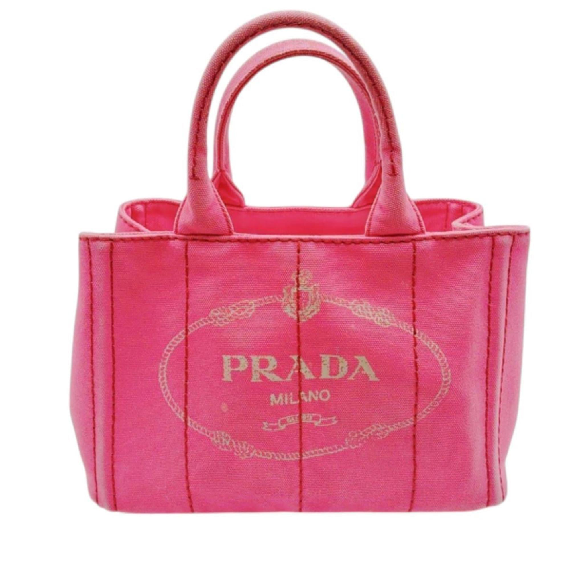 Prada Pink Canvas Tote Bag (Pre-Owned)