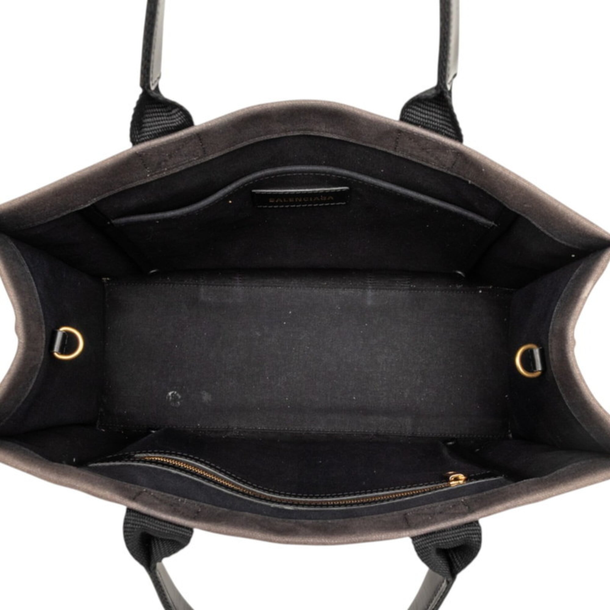Balenciaga Dark Brown Canvas Leather Shoulder Bag Tote Bag (Pre-Owned)