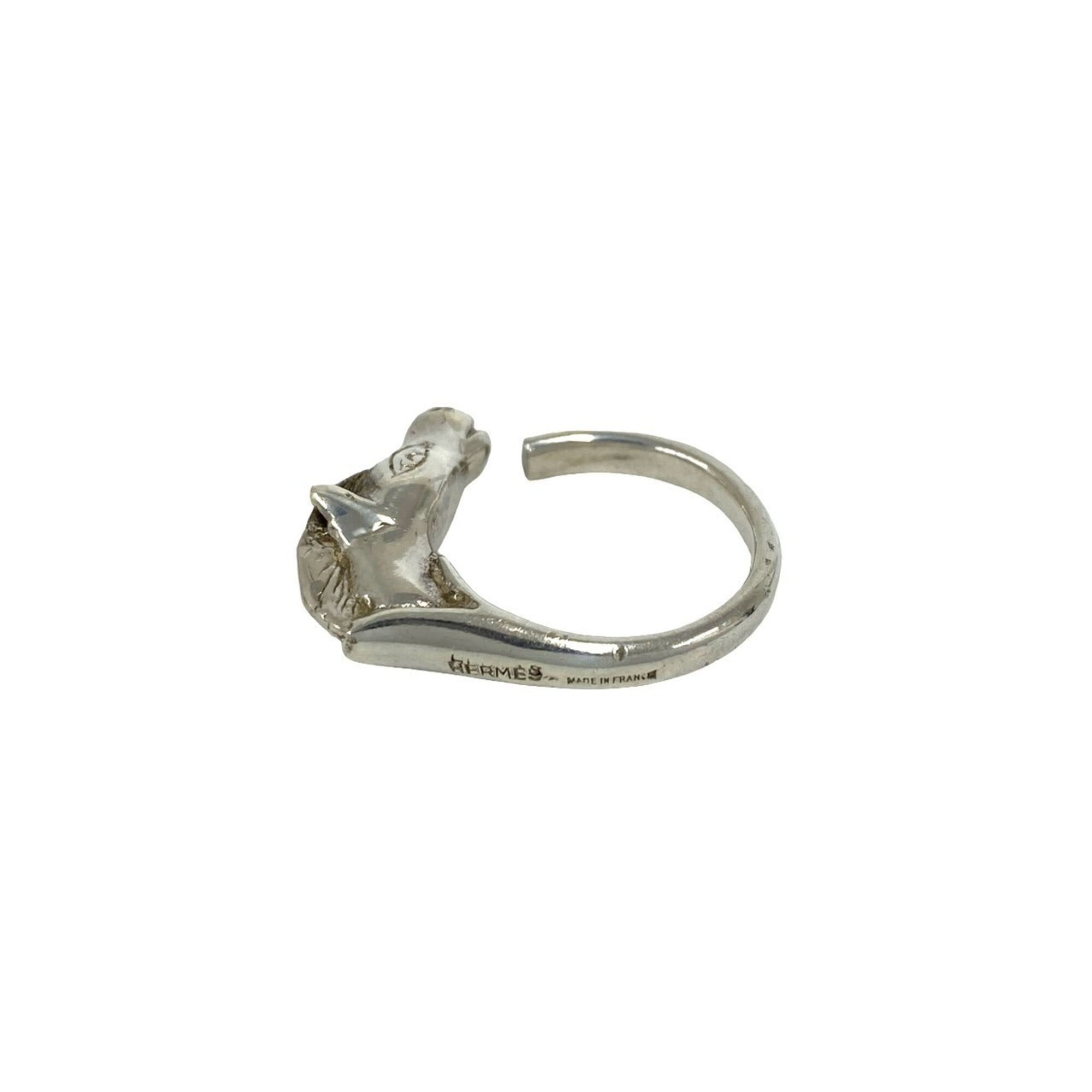 Hermes Silver Silver 925 Band Ring (Pre-Owned)