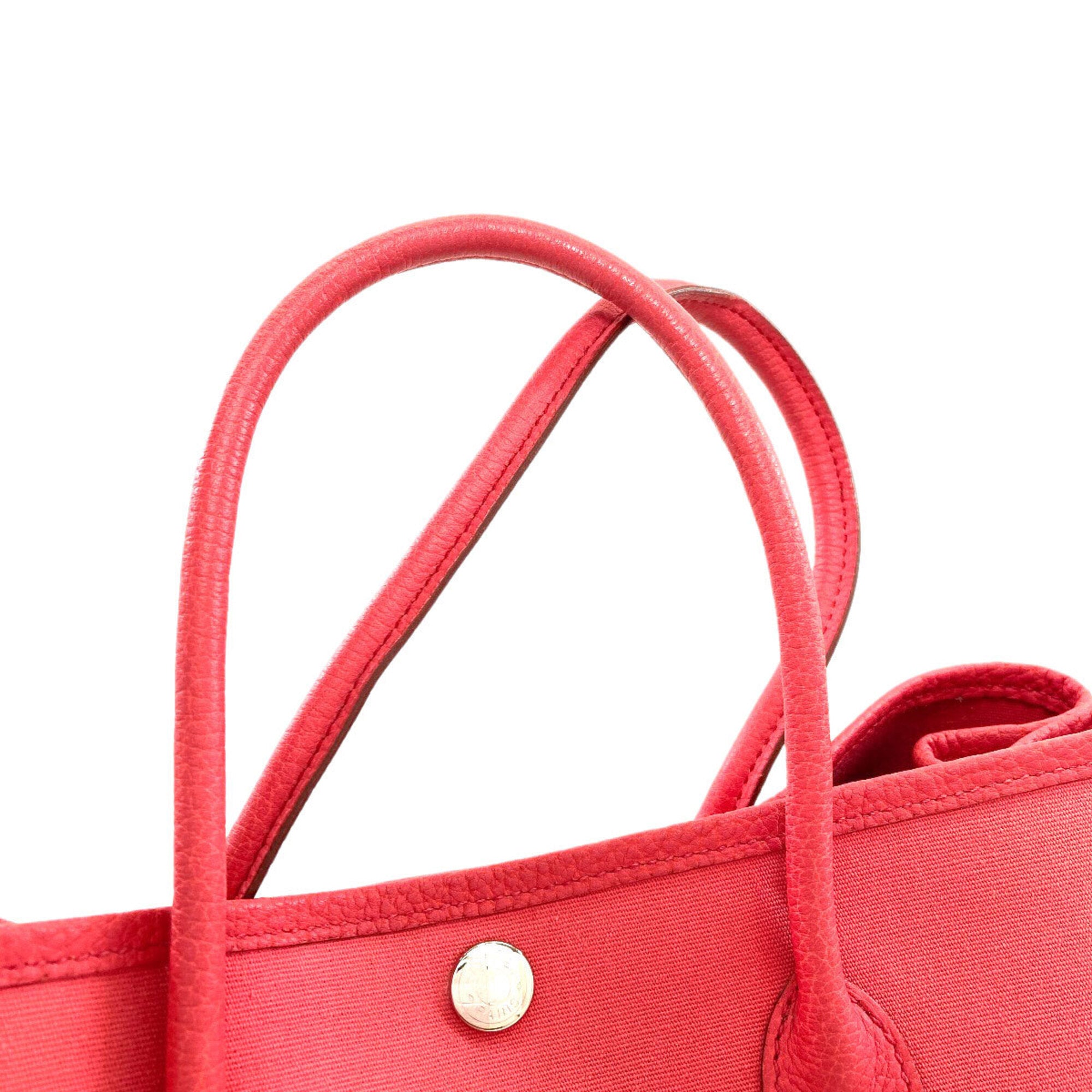 Hermes Pink Toile Officier Handbag (Pre-Owned)