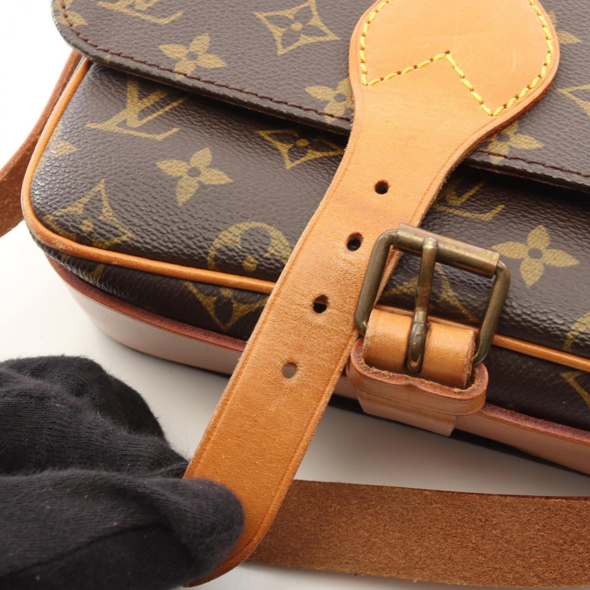 Louis Vuitton Brown Coated Canvas Monogram Leather Handbag Shoulder Bag (Pre-Owned)