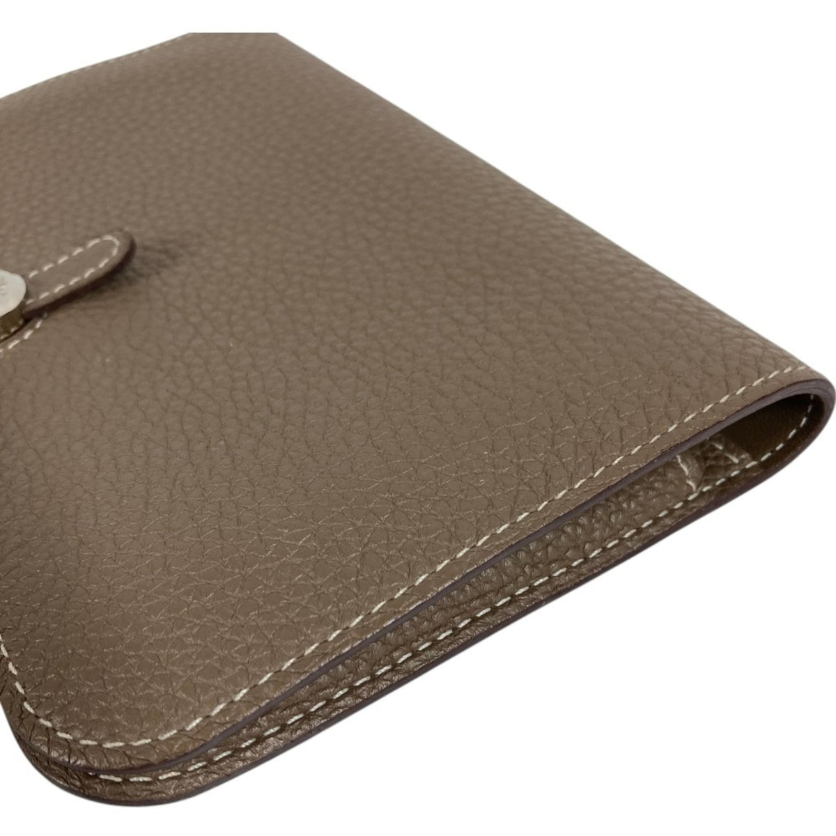 Hermes Etoupe Gray Gray Togo Leather Long Wallet (Bi-Fold) (Pre-Owned)