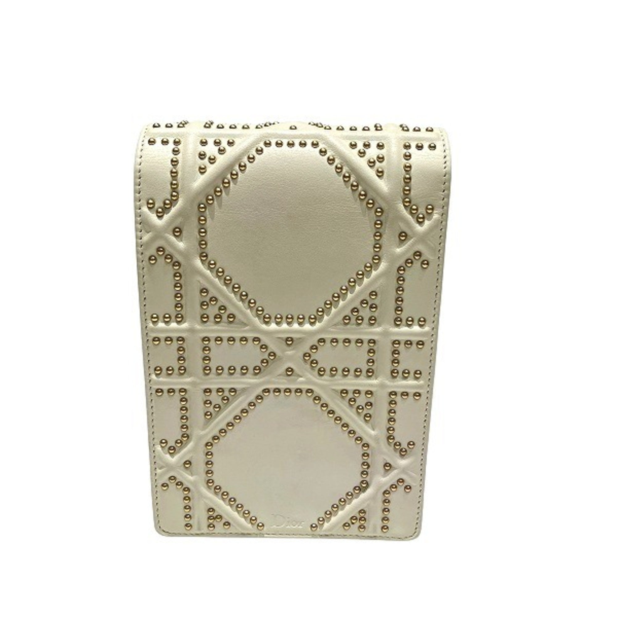 Christian Dior Ivory Leather Handbag Shoulder Bag (Pre-Owned)