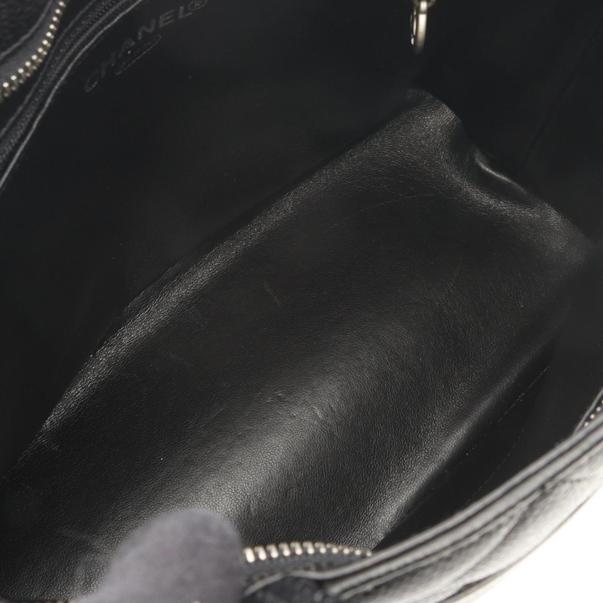 Chanel Black Leather Handbag Tote Bag (Pre-Owned)