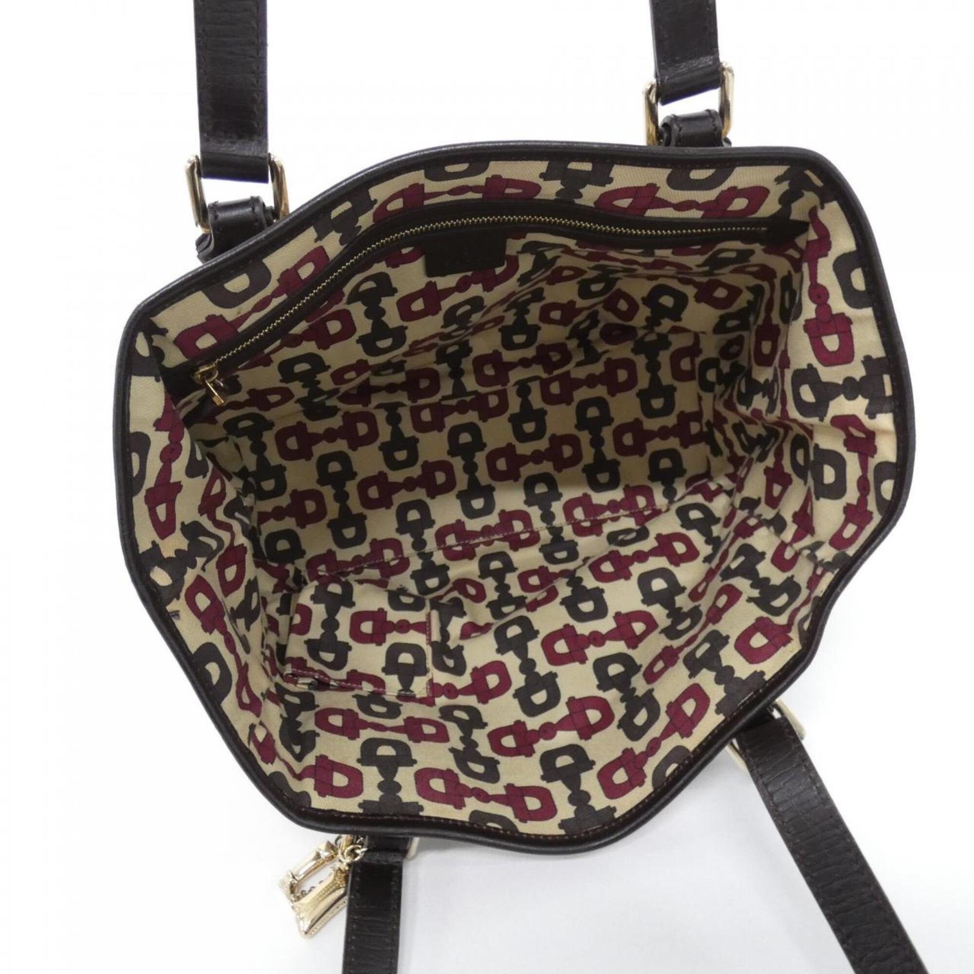 Gucci Beige Brown Gg Canvas Handbag (Pre-Owned)