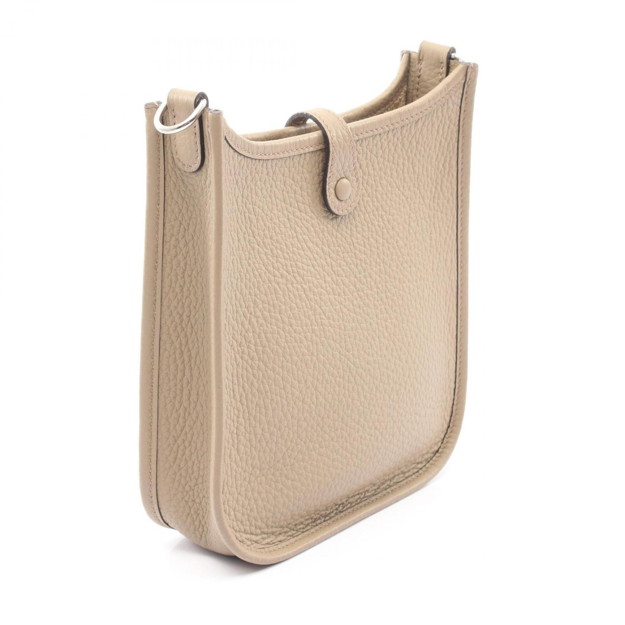 Hermes Beige Taurillon Clemence Leather Handbag Shoulder Bag (Pre-Owned)