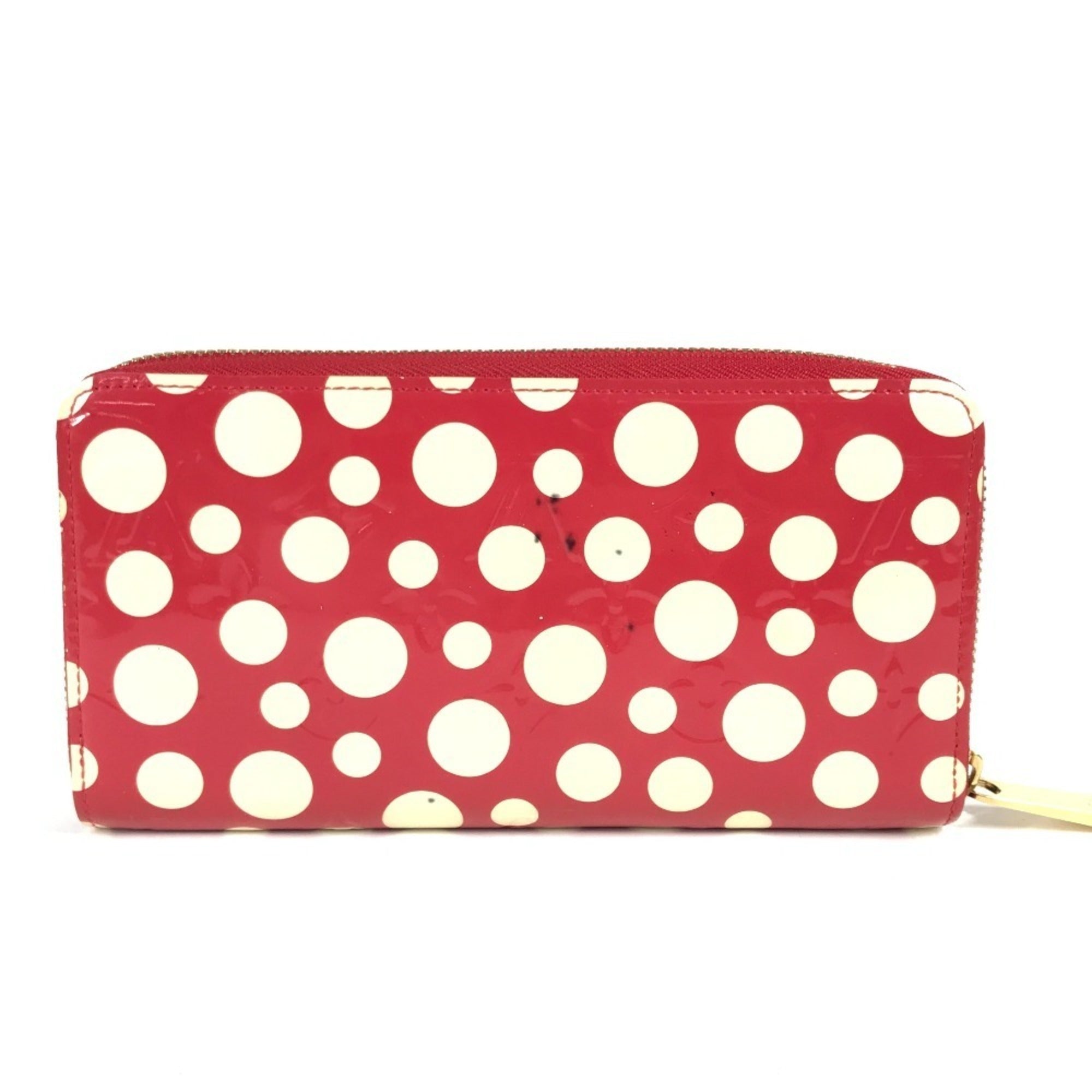 Louis Vuitton Red Color White Patent Leather Long Wallet (Bi-Fold) (Pre-Owned)