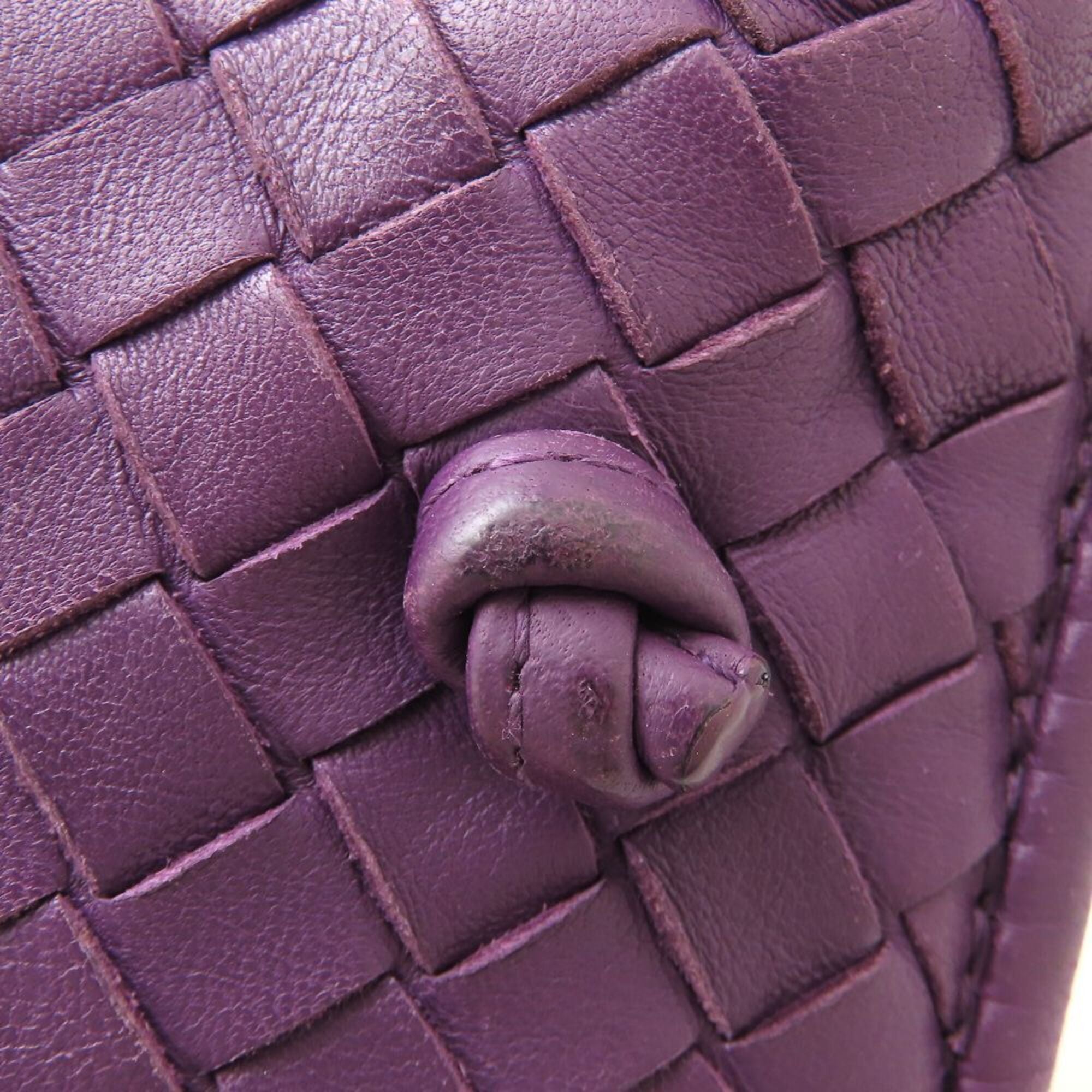 Bottega Veneta Purple Leather Shoulder Bag (Pre-Owned)