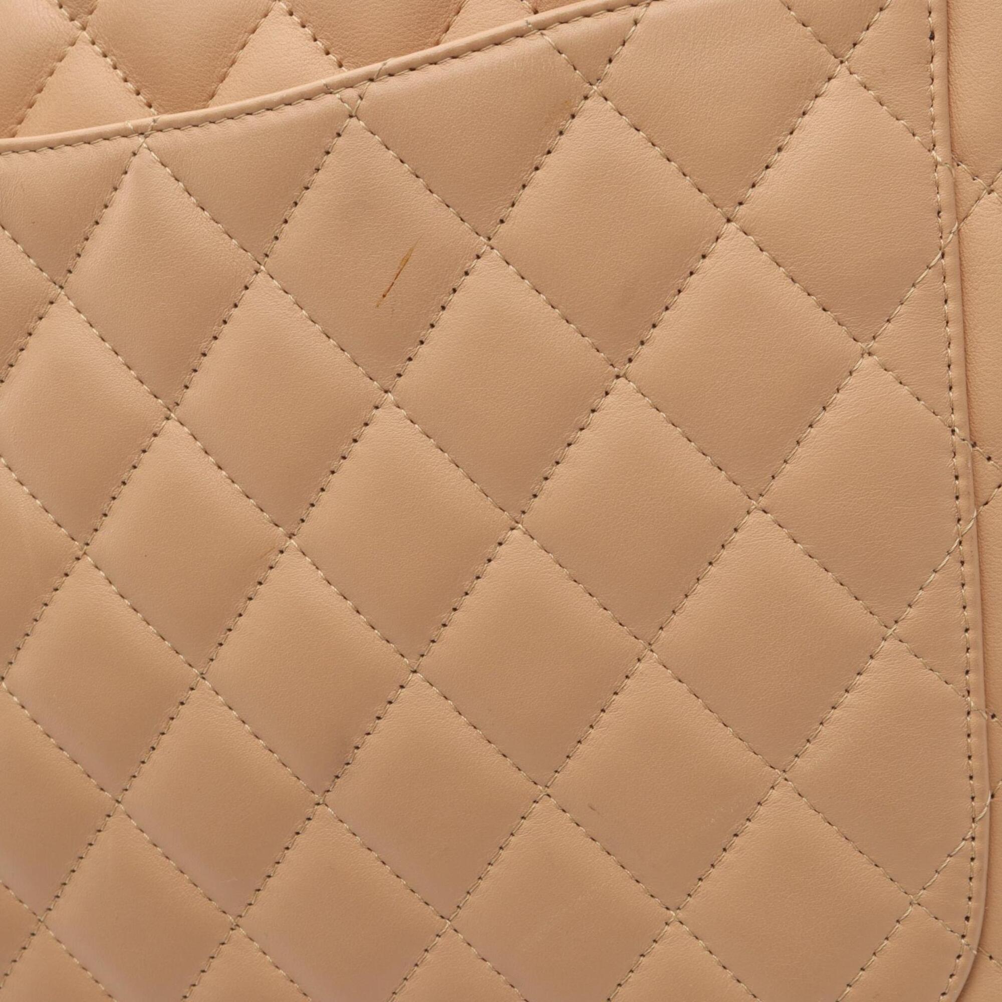 Chanel Beige Yellow Leather Handbag Tote Bag (Pre-Owned)
