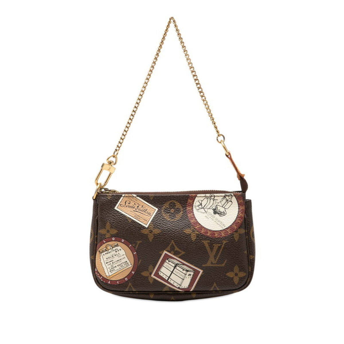 Louis Vuitton Brown Pvc Leather Handbag Pochette Pouch (Pre-Owned)