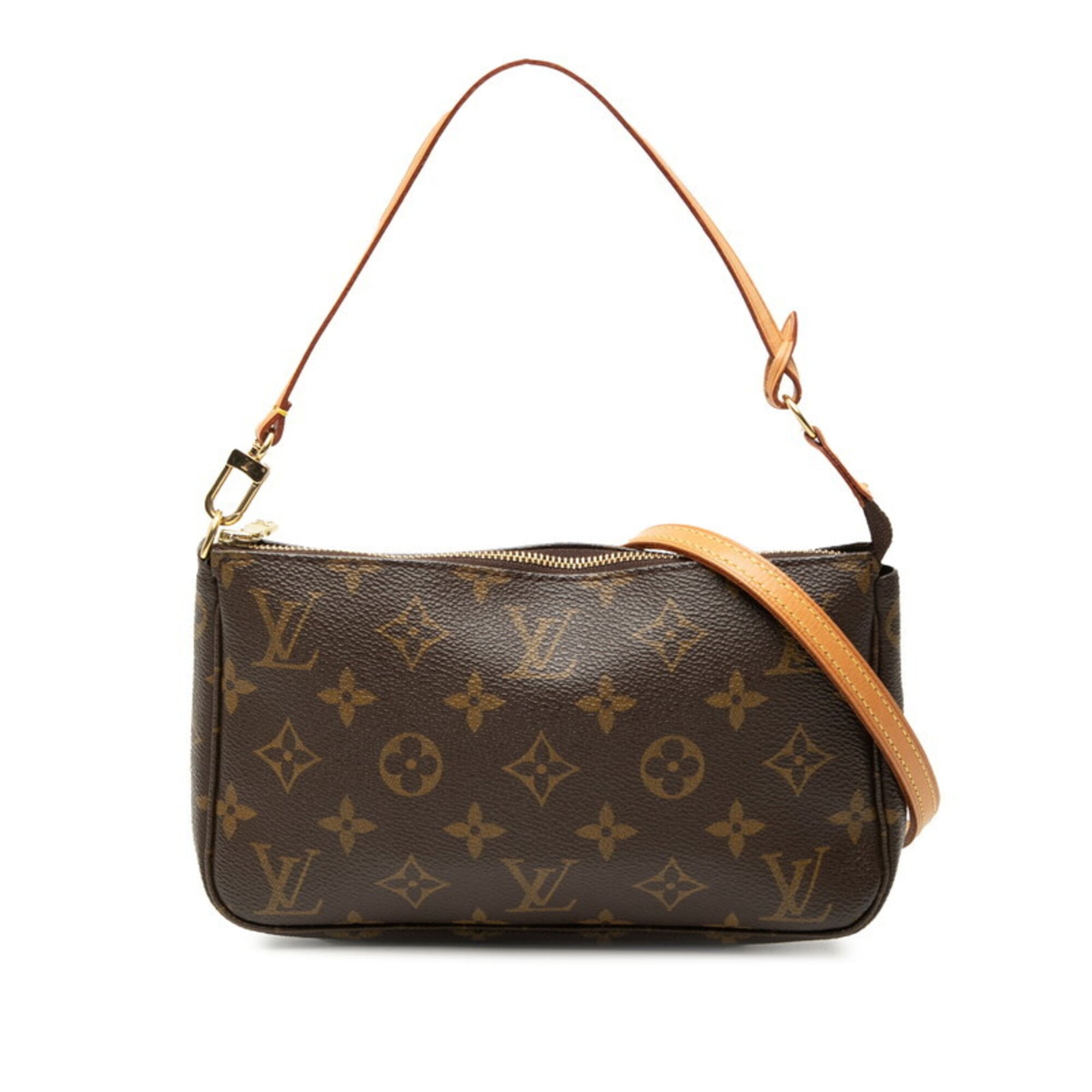 Louis Vuitton Brown Pvc Leather Handbag Pochette Shoulder Bag (Pre-Owned)