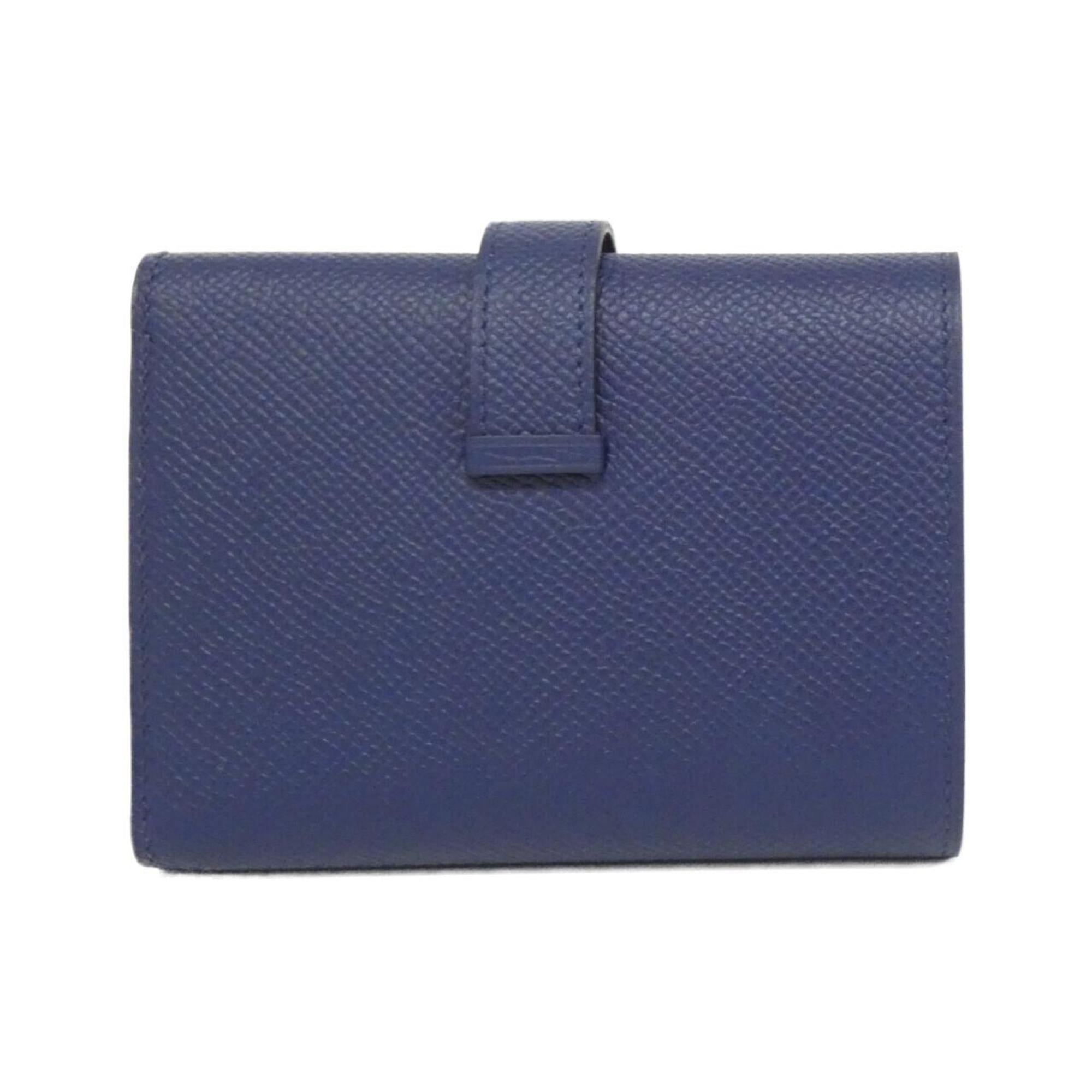 Hermes Blue Navy Epsom Leather Wallet (Tri-Fold) (Pre-Owned)