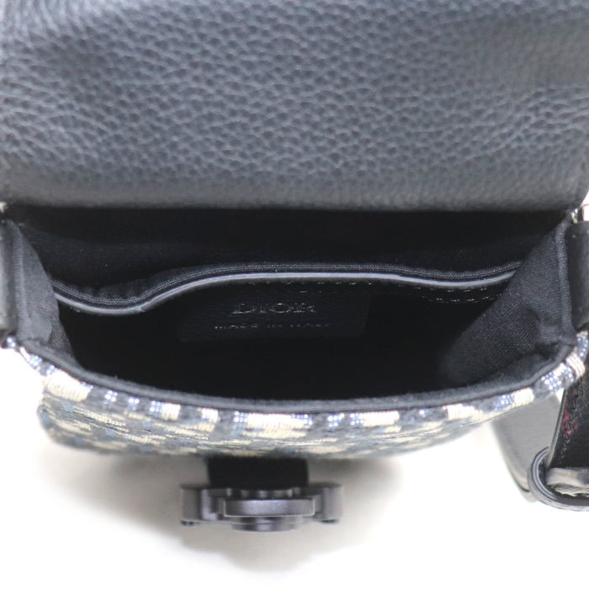 Christian Dior Black Leather Jacquard Shoulder Bag (Pre-Owned)
