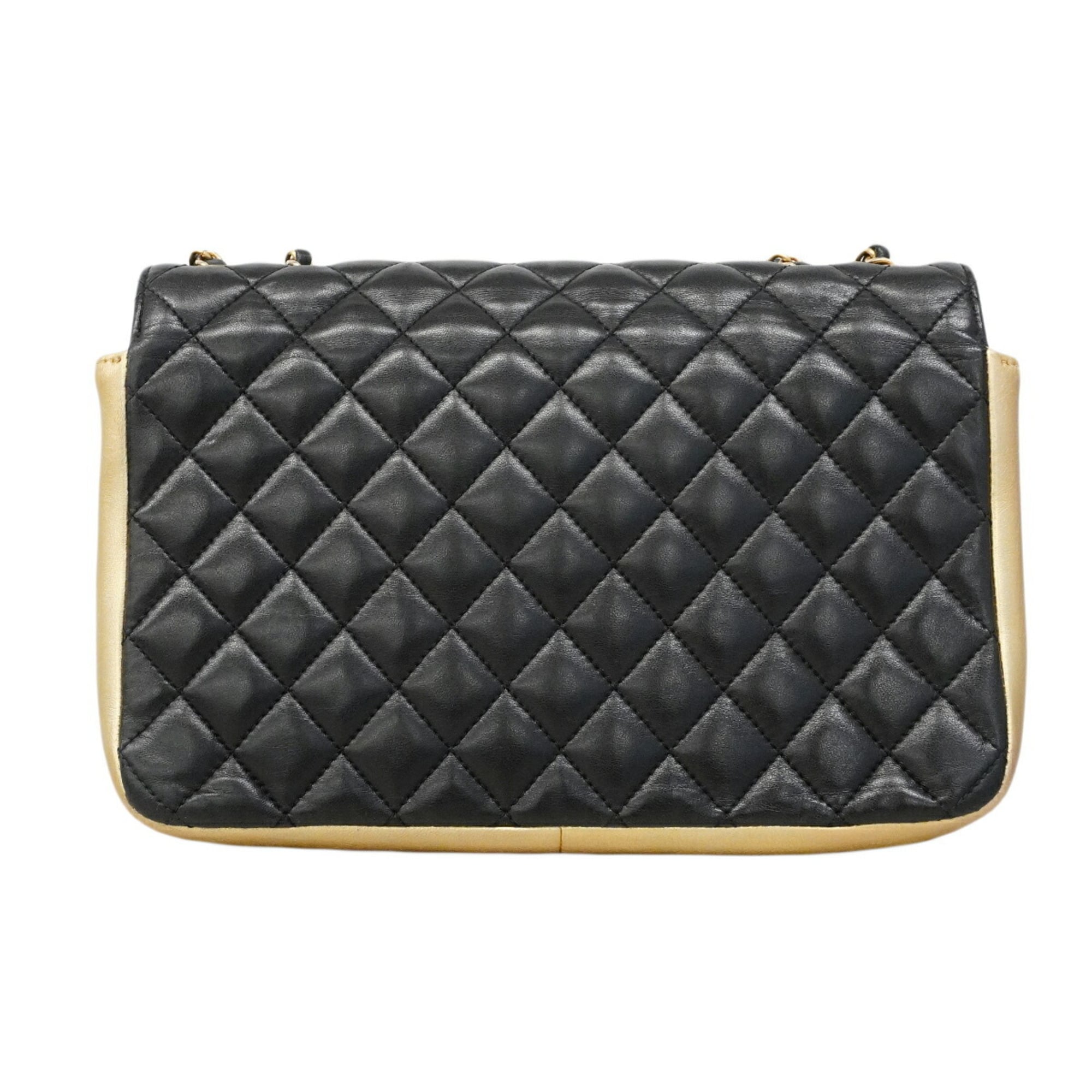 Chanel Black Gold Leather Shoulder Bag (Pre-Owned)