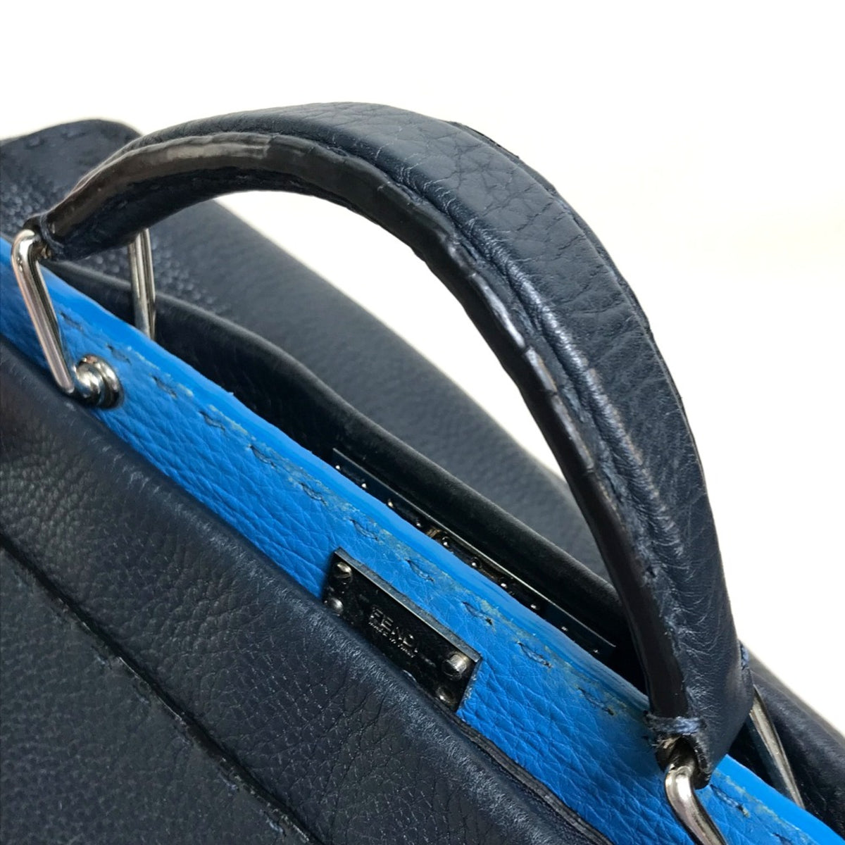 Fendi Navy Leather Briefcase (Pre-Owned)