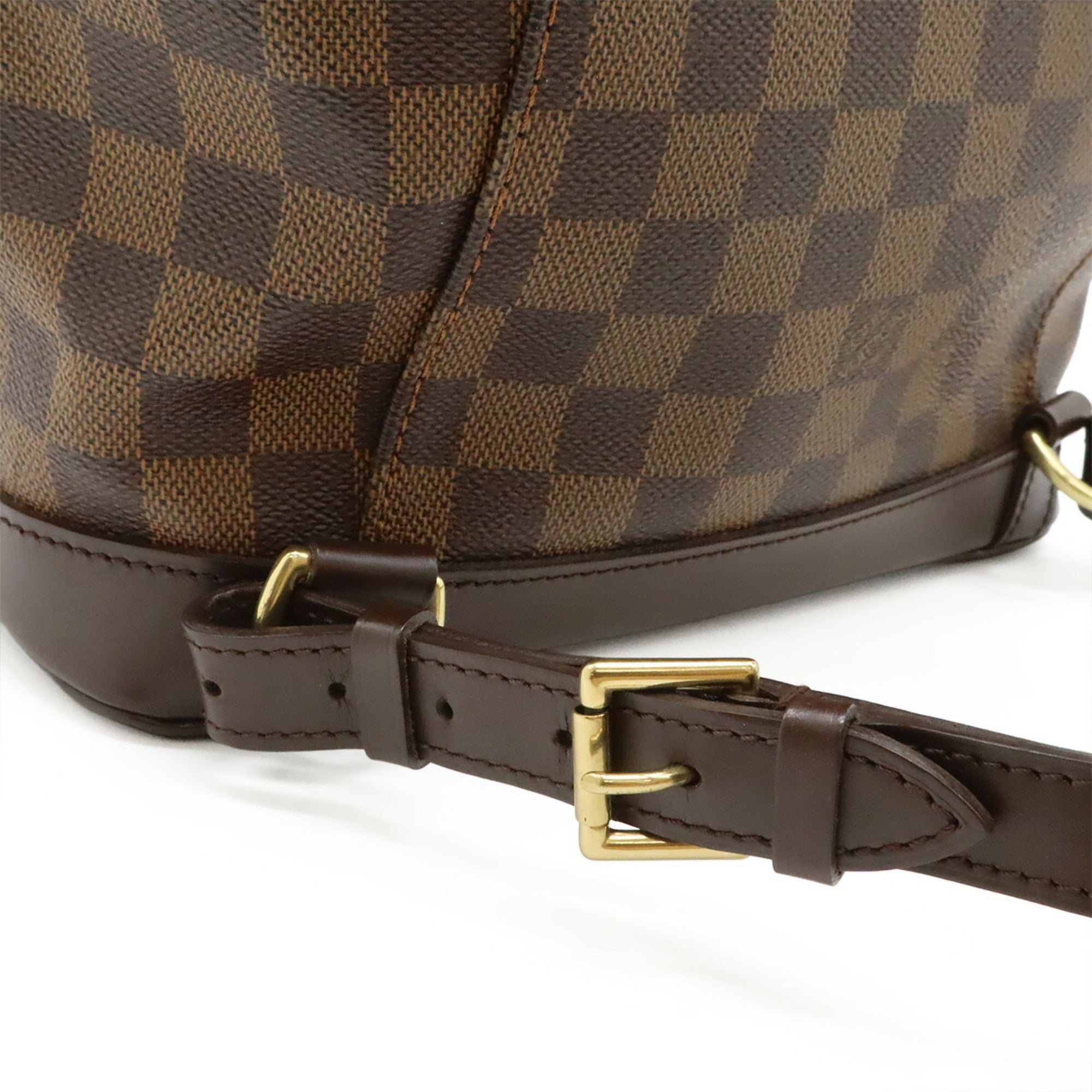 Louis Vuitton Brown Damier Canvas White Pvc Backpack Shoulder Bag (Pre-Owned)