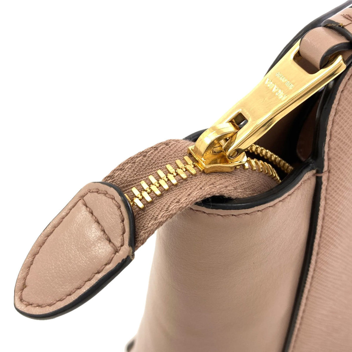 Prada Saffiano Pink Beige Saffiano Handbag (Pre-Owned)
