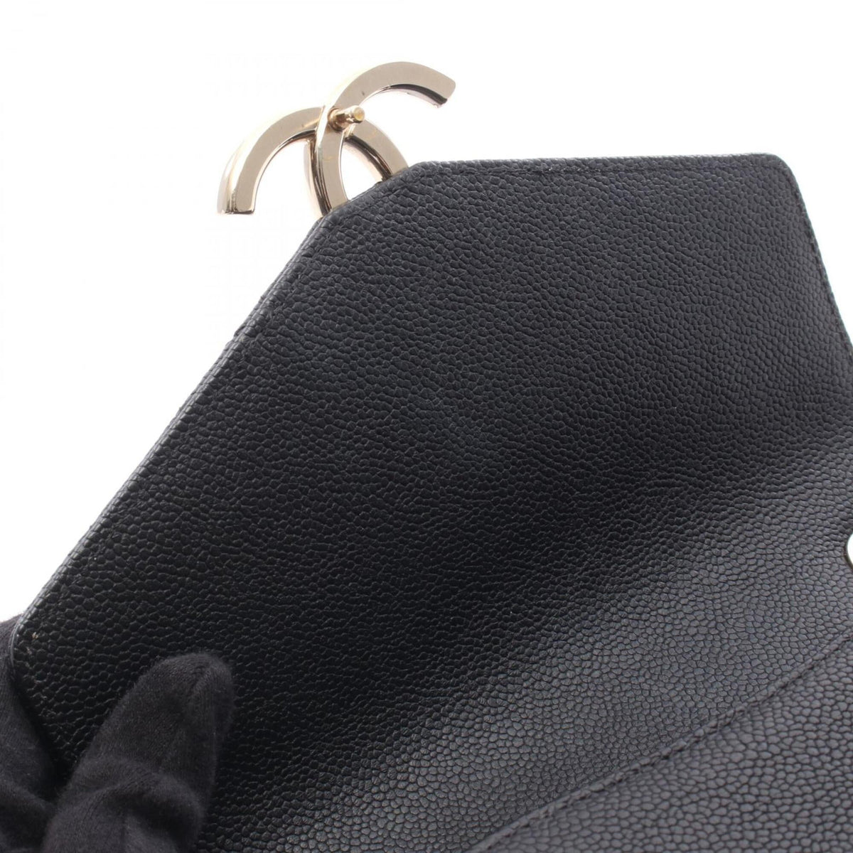 Chanel Black Grained Calfskin Handbag Shoulder Bag (Pre-Owned)
