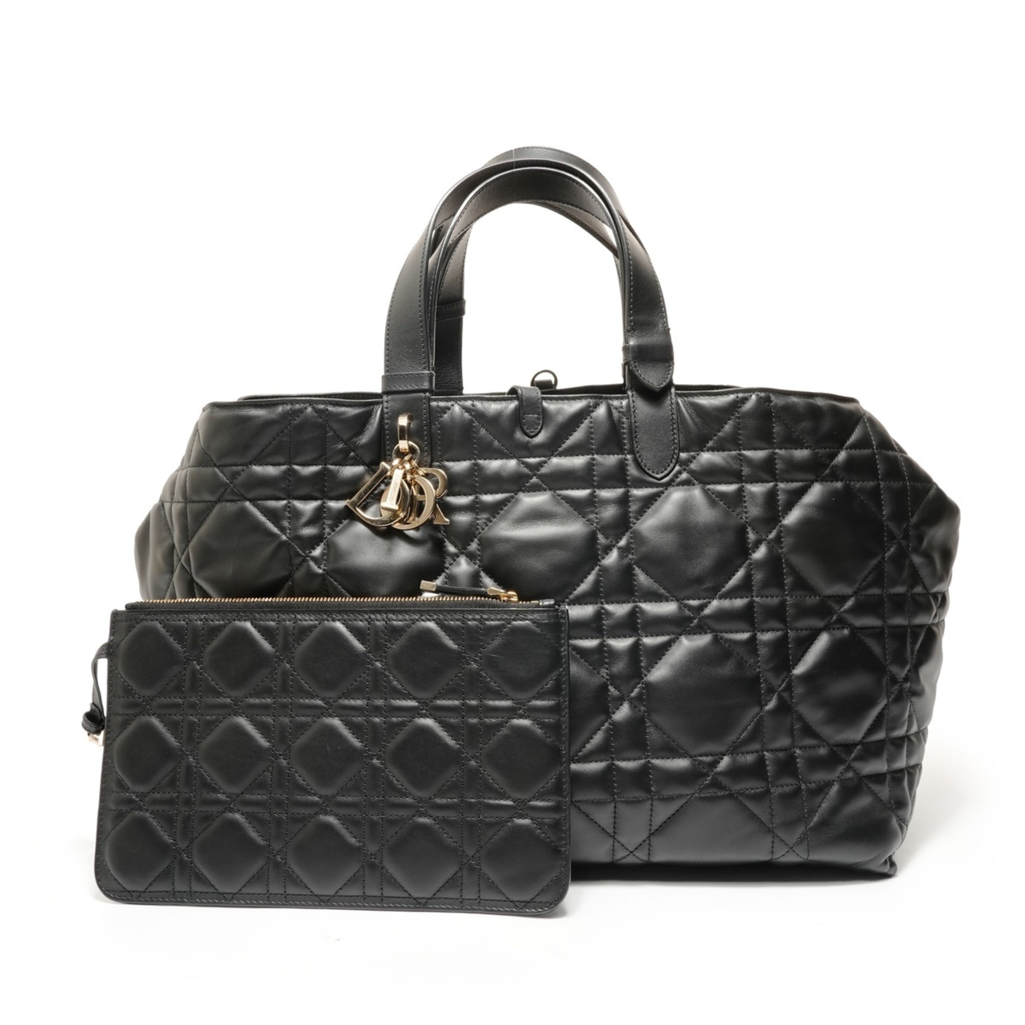 Christian Dior Black Leather Tote Bag (Pre-Owned)