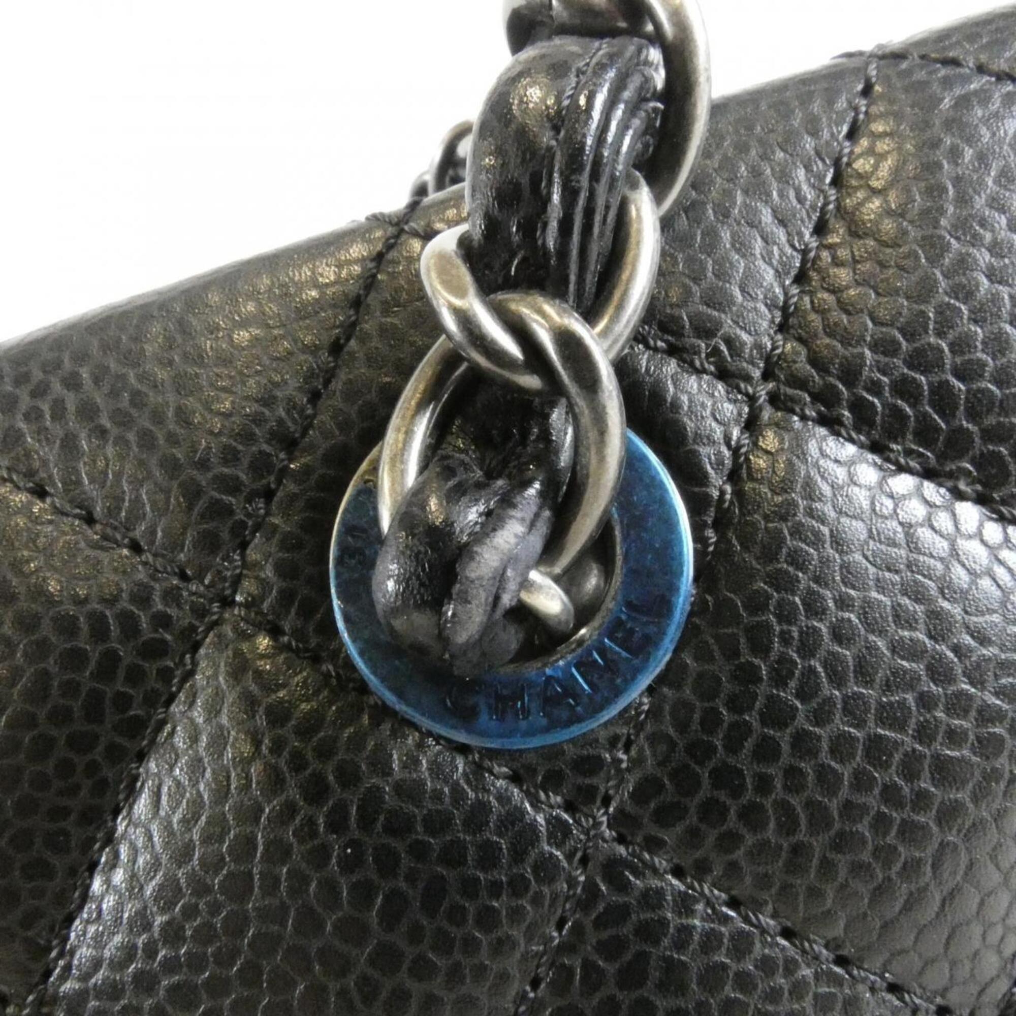 Chanel Black Grained Calfskin Shoulder Bag (Pre-Owned)